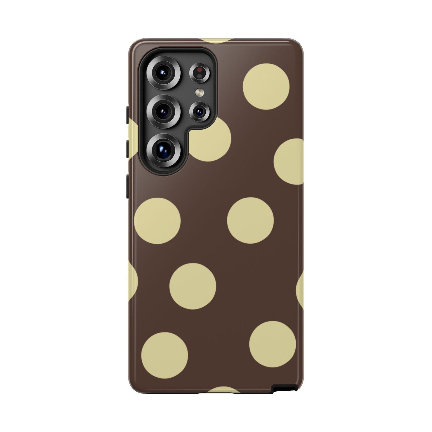 Brown & Butter Yellow Polka Dot Tough Phone Case