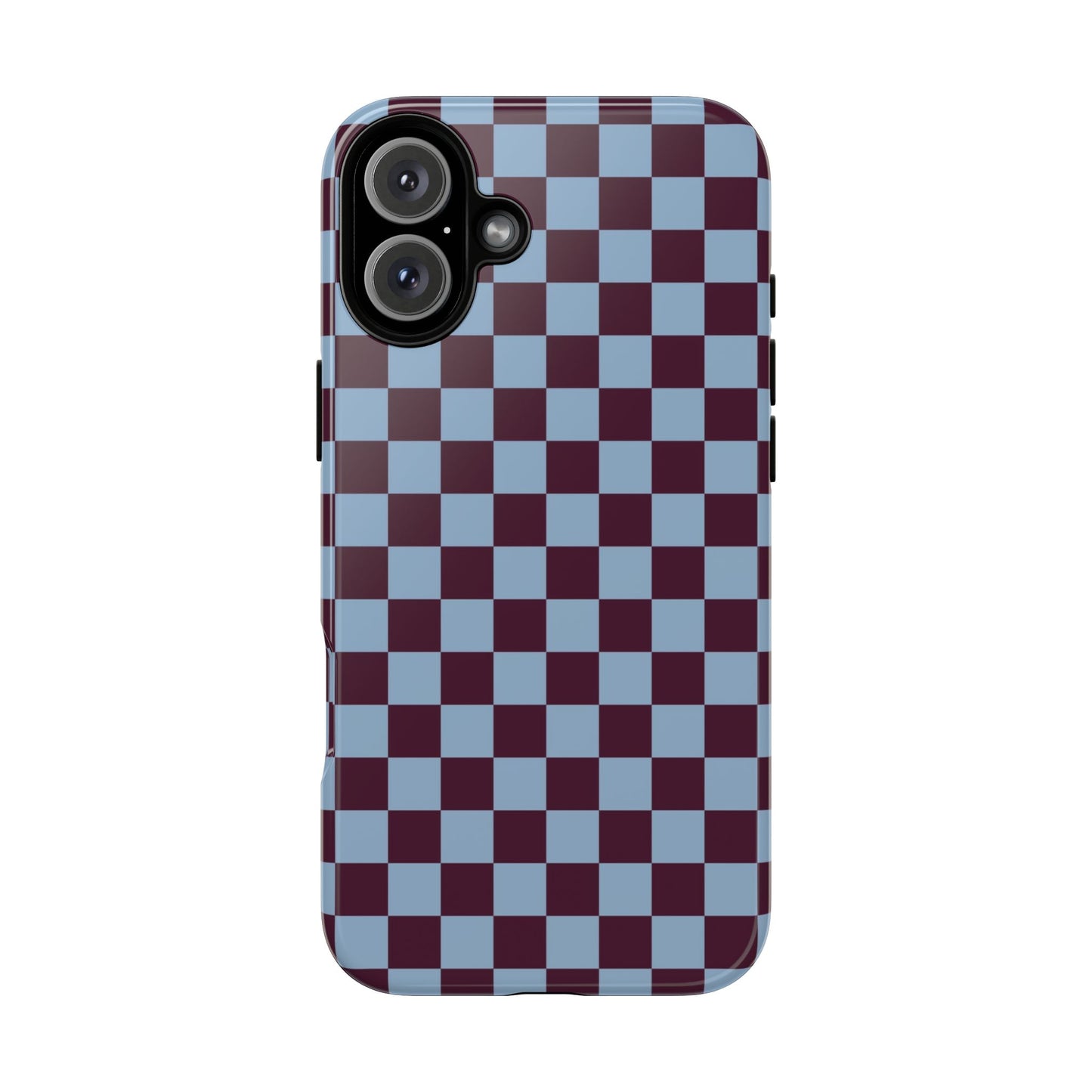 Blue & Burgundy Checkered Phone Case
