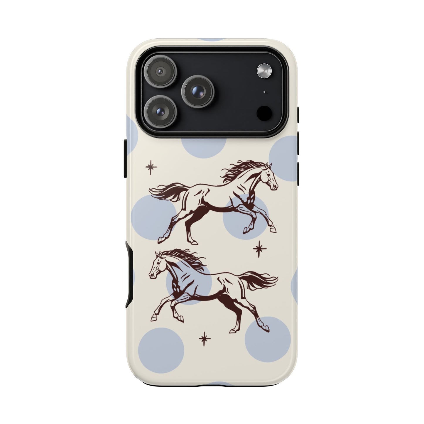 Horse Polka Dot Phone Case — Vintage Running Horses iPhone Cover
