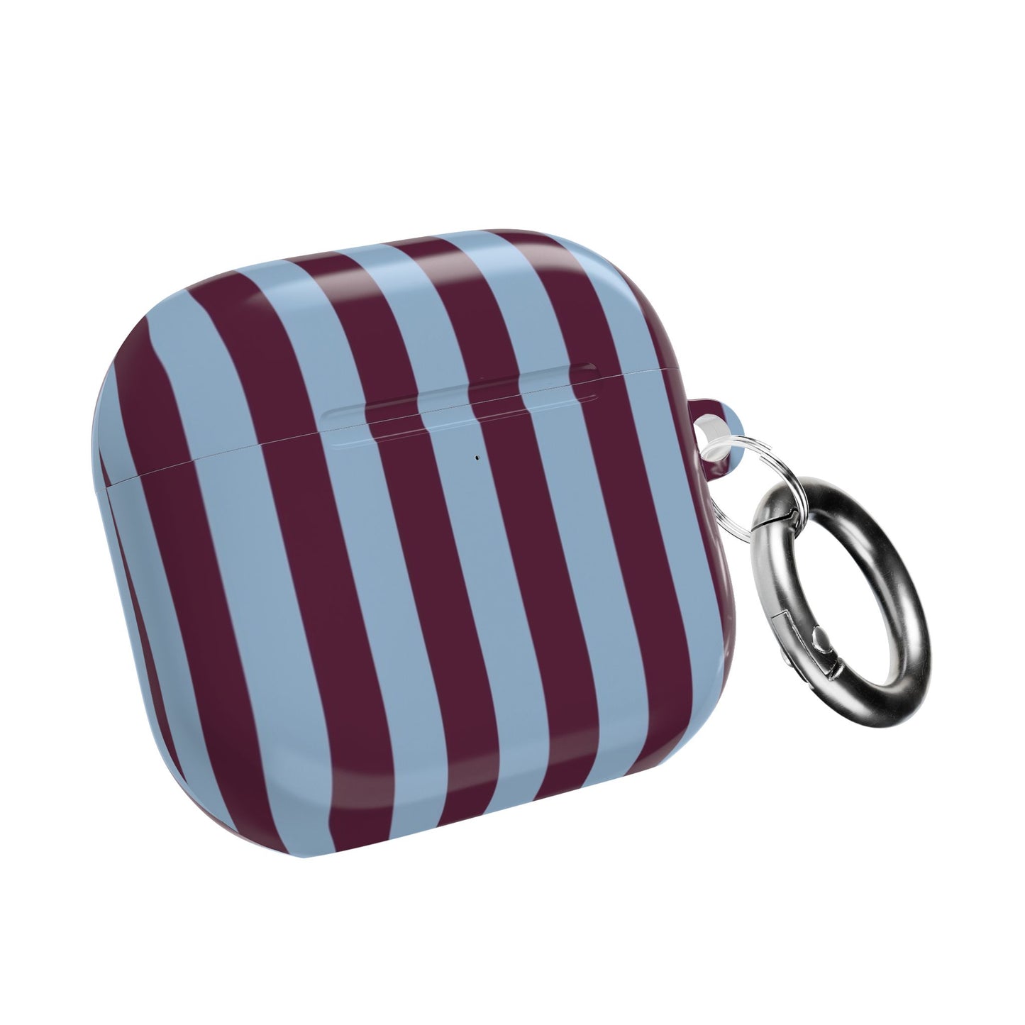 Striped AirPod Case — Blue & Burgundy Protective Cover
