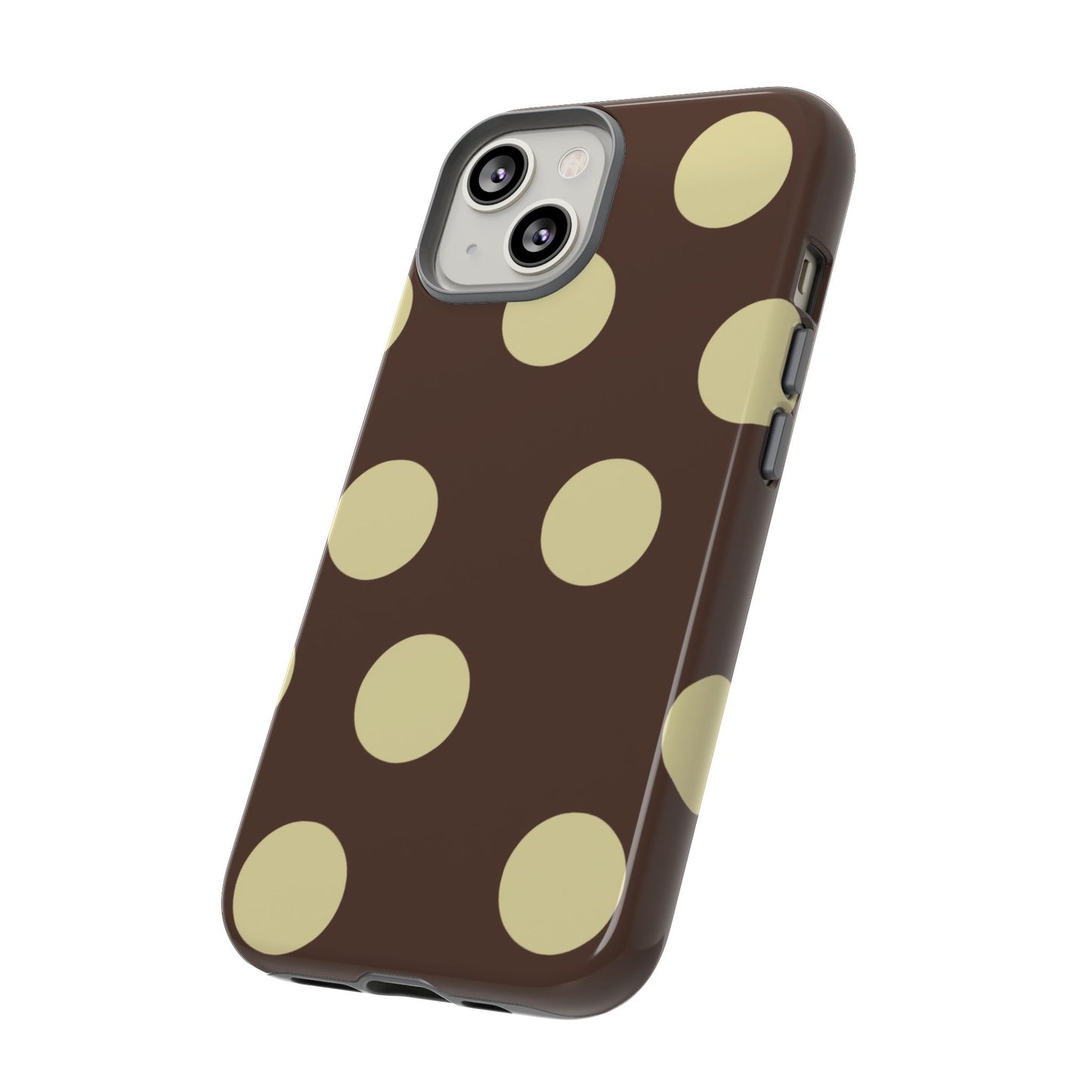 Brown & Butter Yellow Polka Dot Tough Phone Case