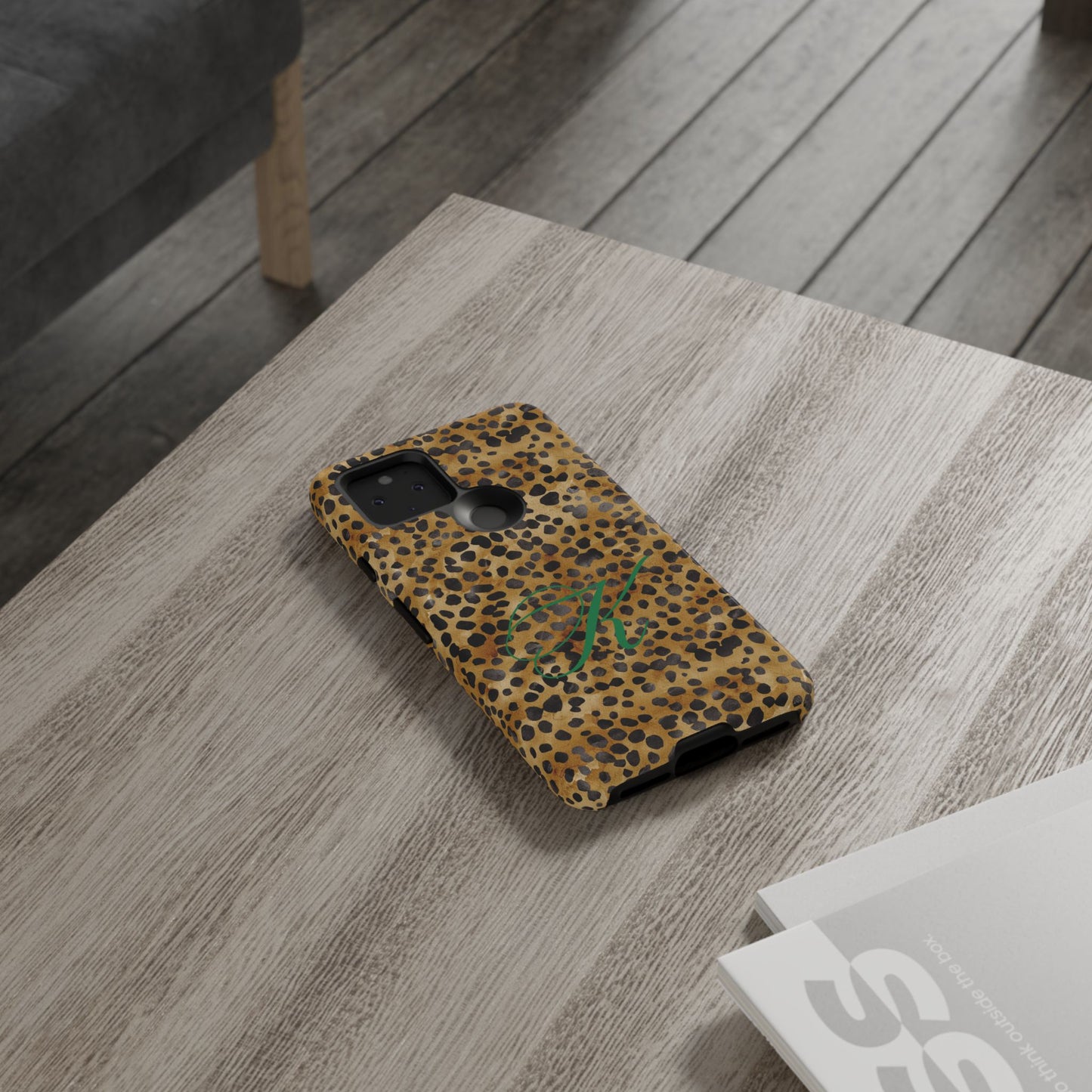 Personalized Initial Leopard Monogram Tough Case