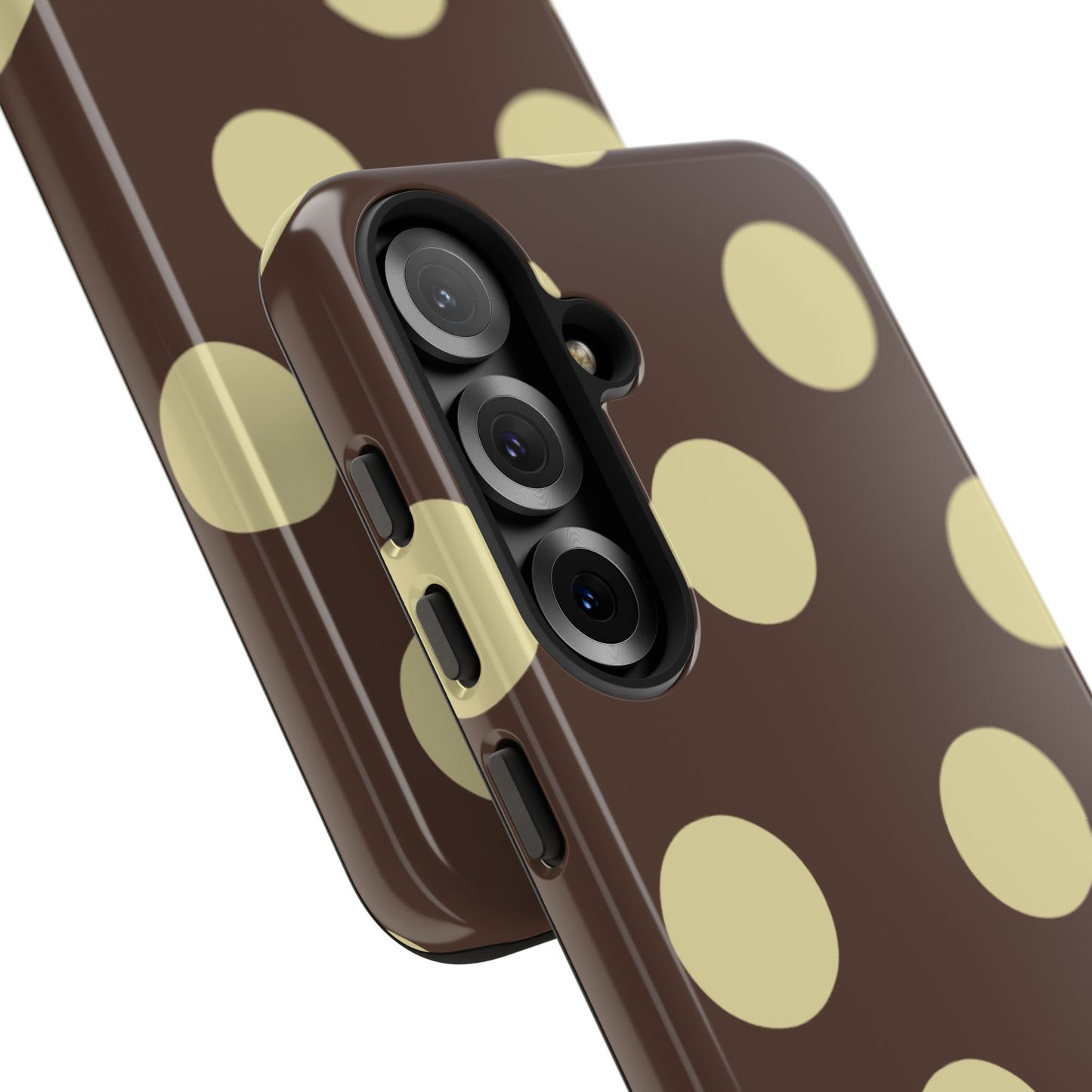 Brown & Butter Yellow Polka Dot Tough Phone Case
