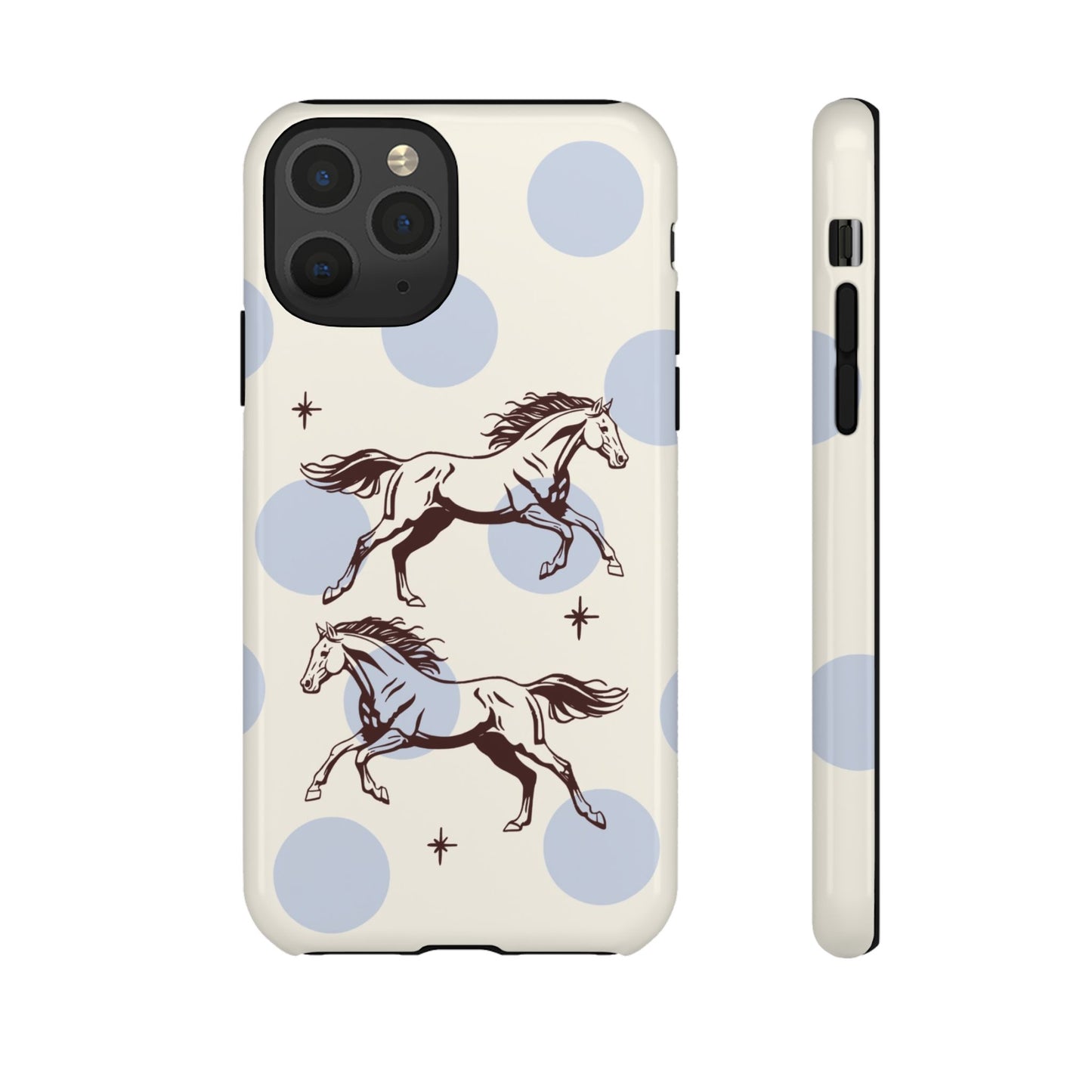 Horse Polka Dot Phone Case — Vintage Running Horses iPhone Cover