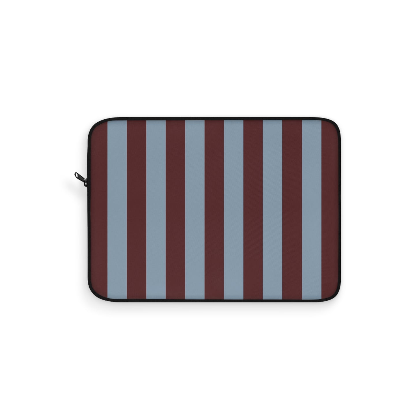 Striped Laptop Sleeve — Burgundy & Slate Vertical Stripe Protective Case