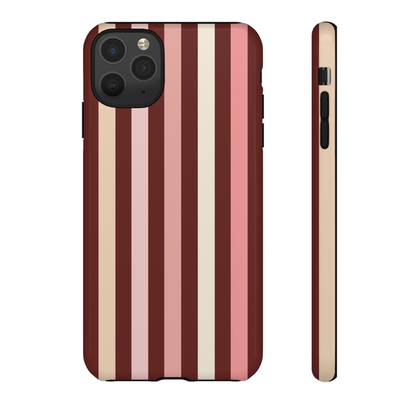 Burgundy Striped Tough Phone Case