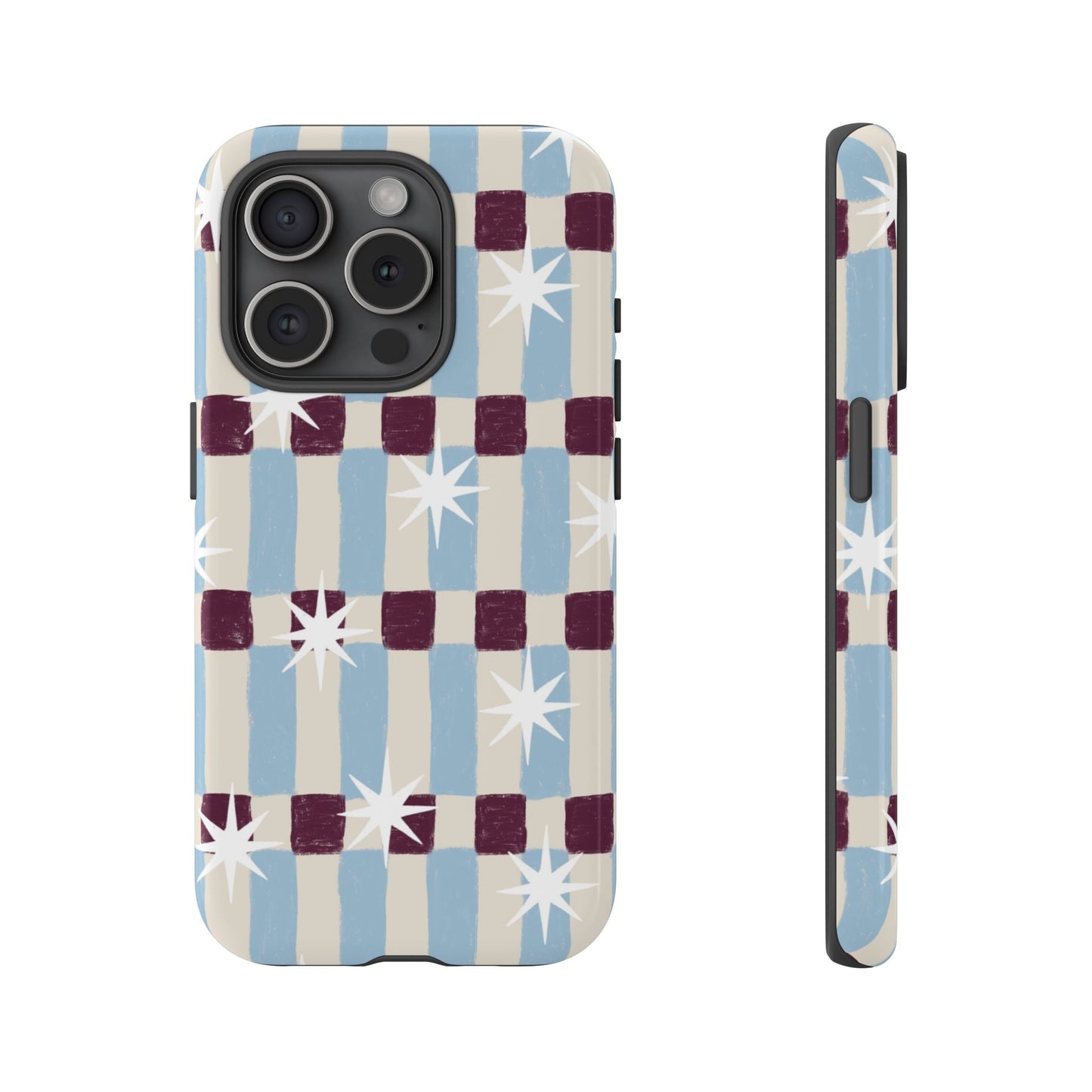 Blue Retro Starburst Tough Phone Case