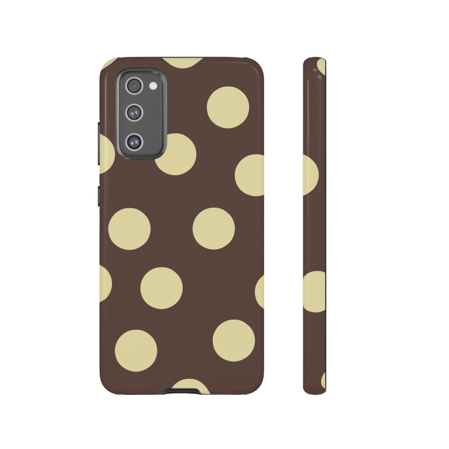 Brown & Butter Yellow Polka Dot Tough Phone Case