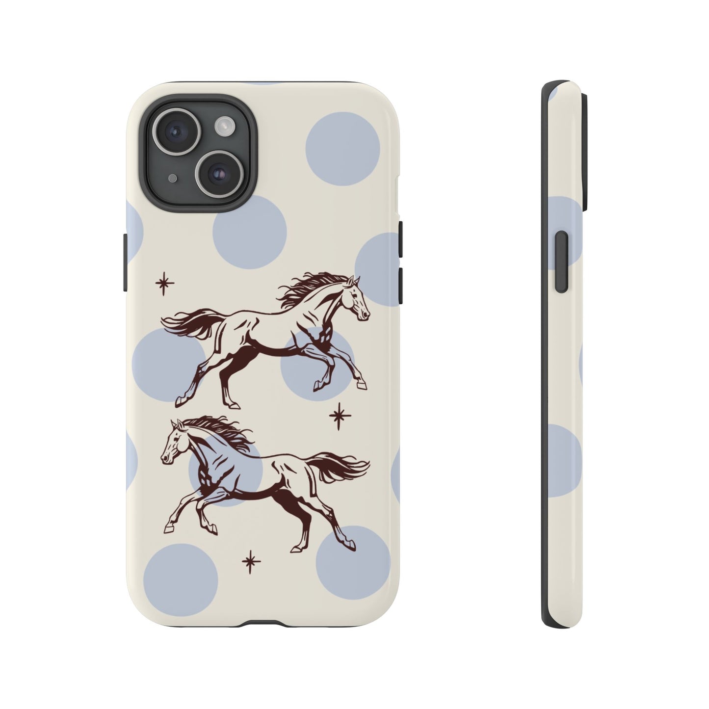 Horse Polka Dot Phone Case — Vintage Running Horses iPhone Cover