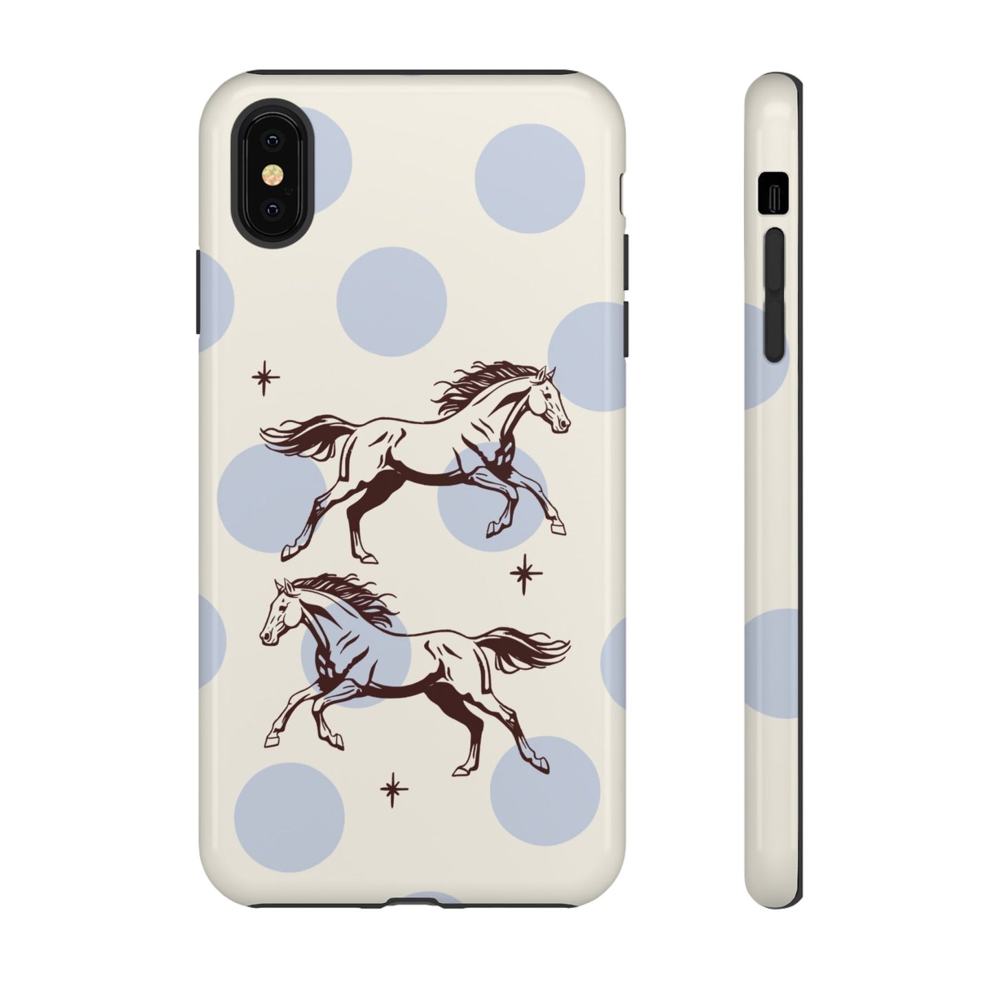 Horse Polka Dot Phone Case — Vintage Running Horses iPhone Cover