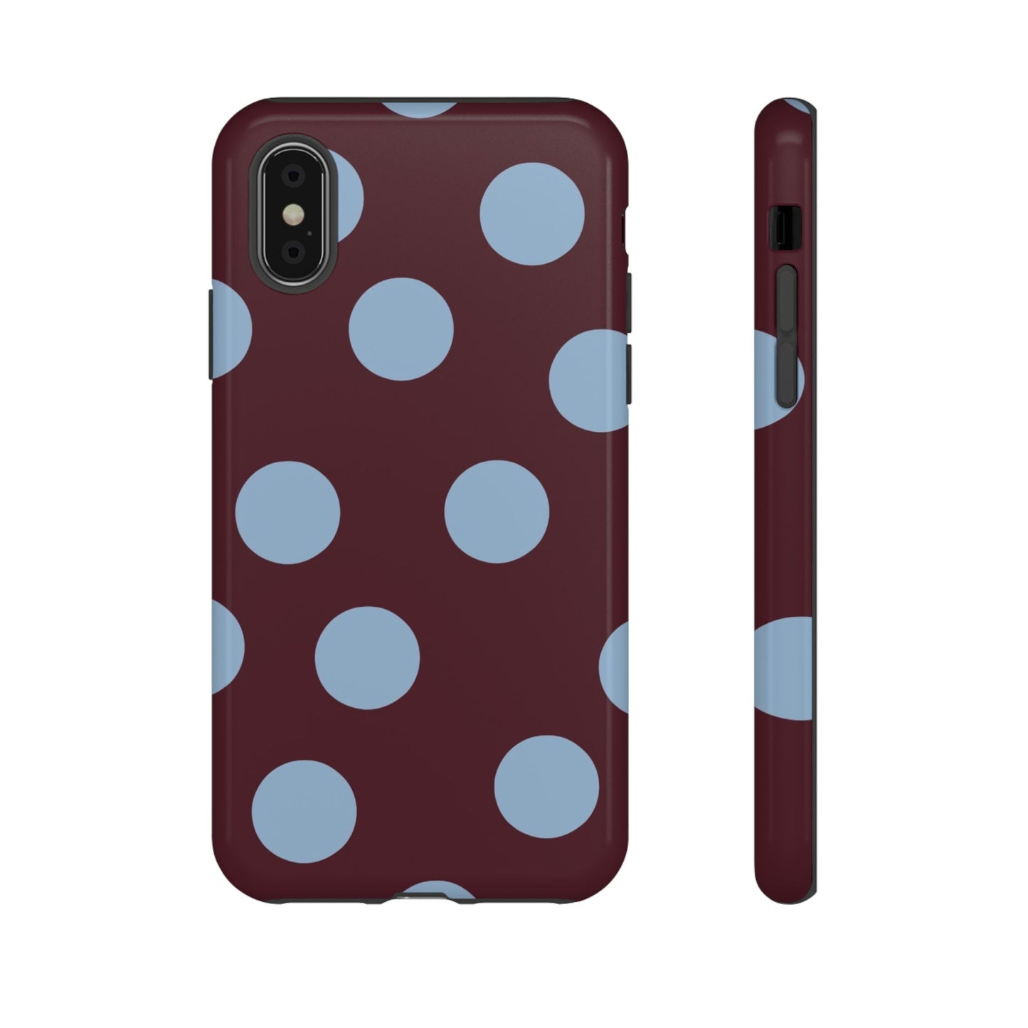 Blue & Burgundy Polka Dot Tough Phone Case