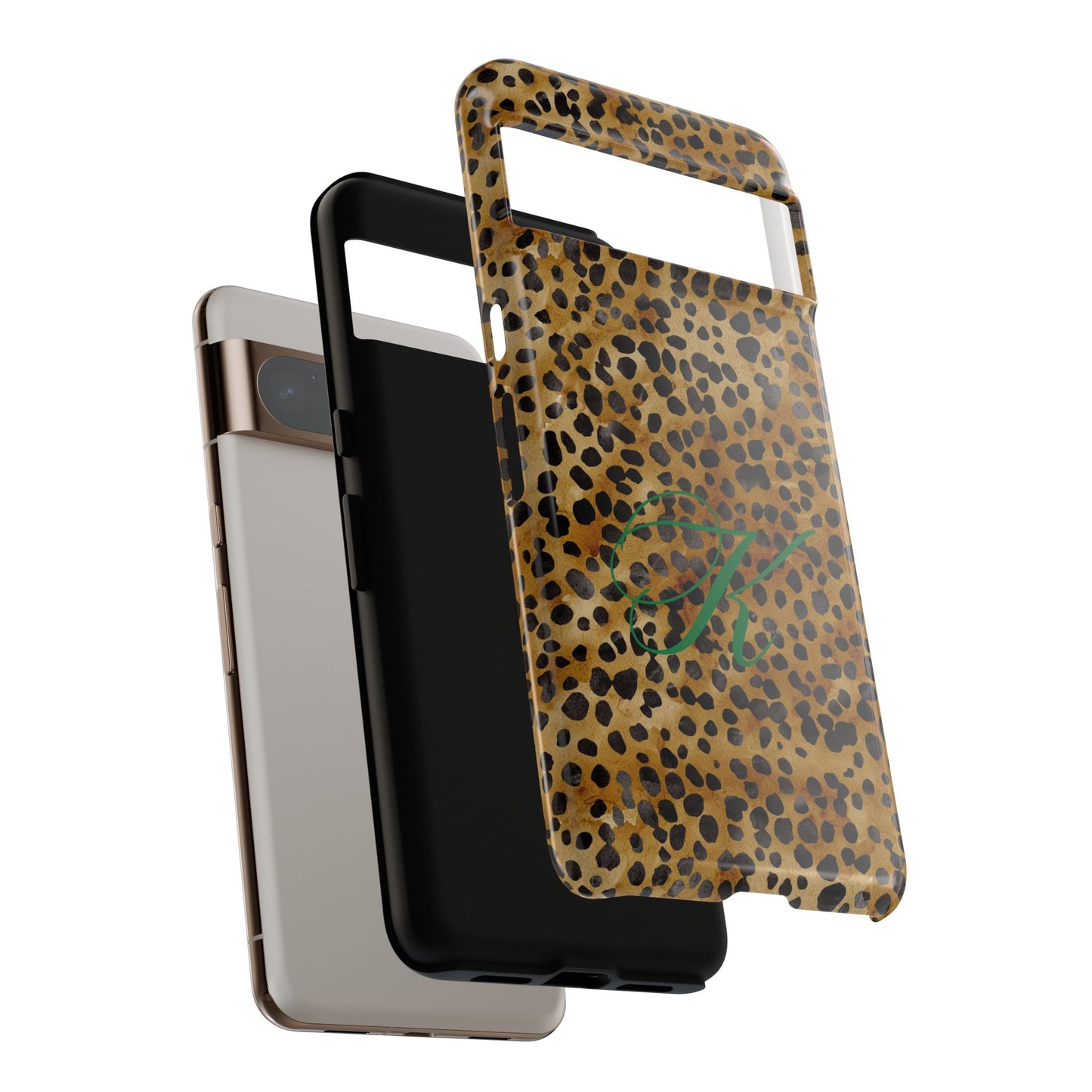 Personalized Initial Leopard Monogram Tough Case