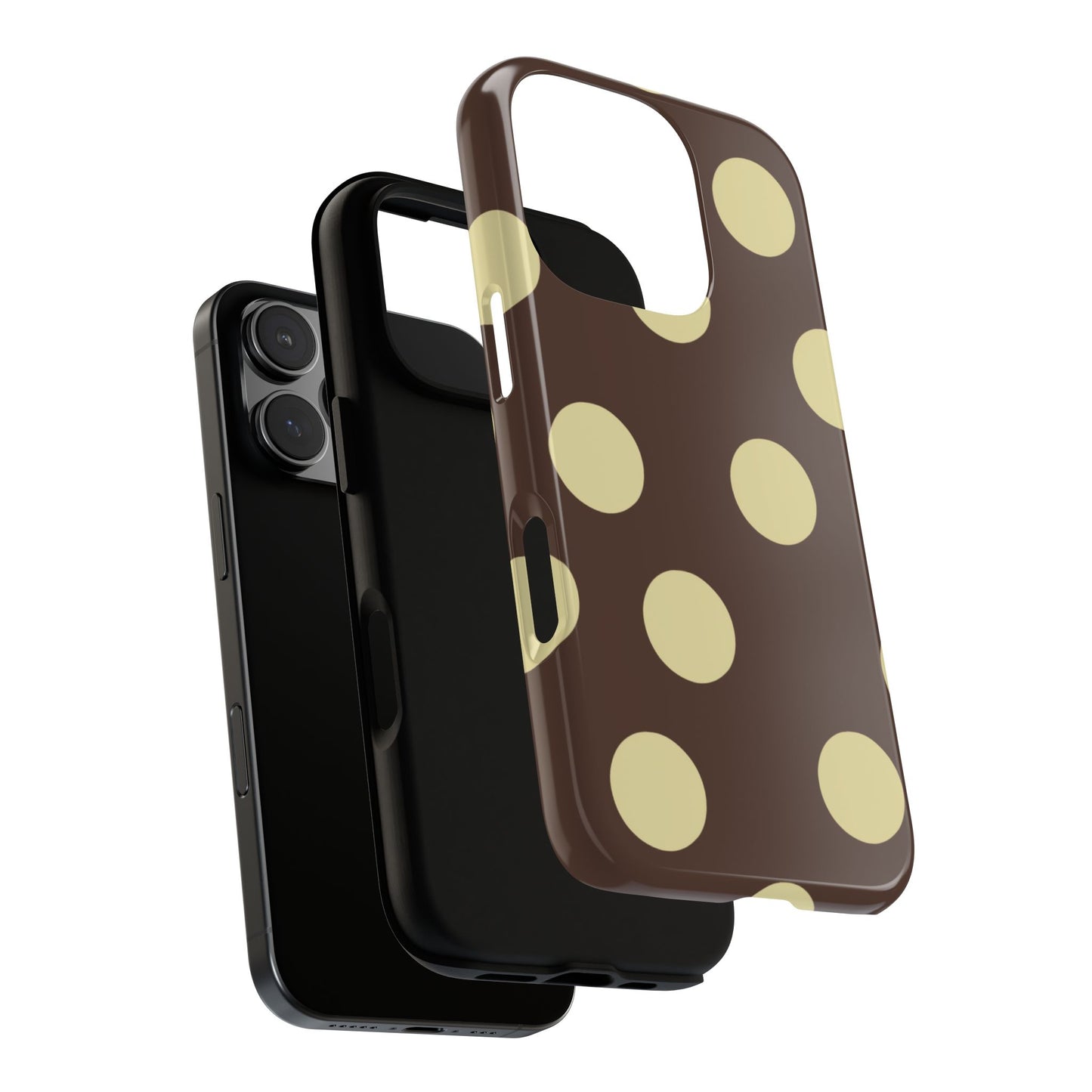 Brown & Butter Yellow Polka Dot Tough Phone Case