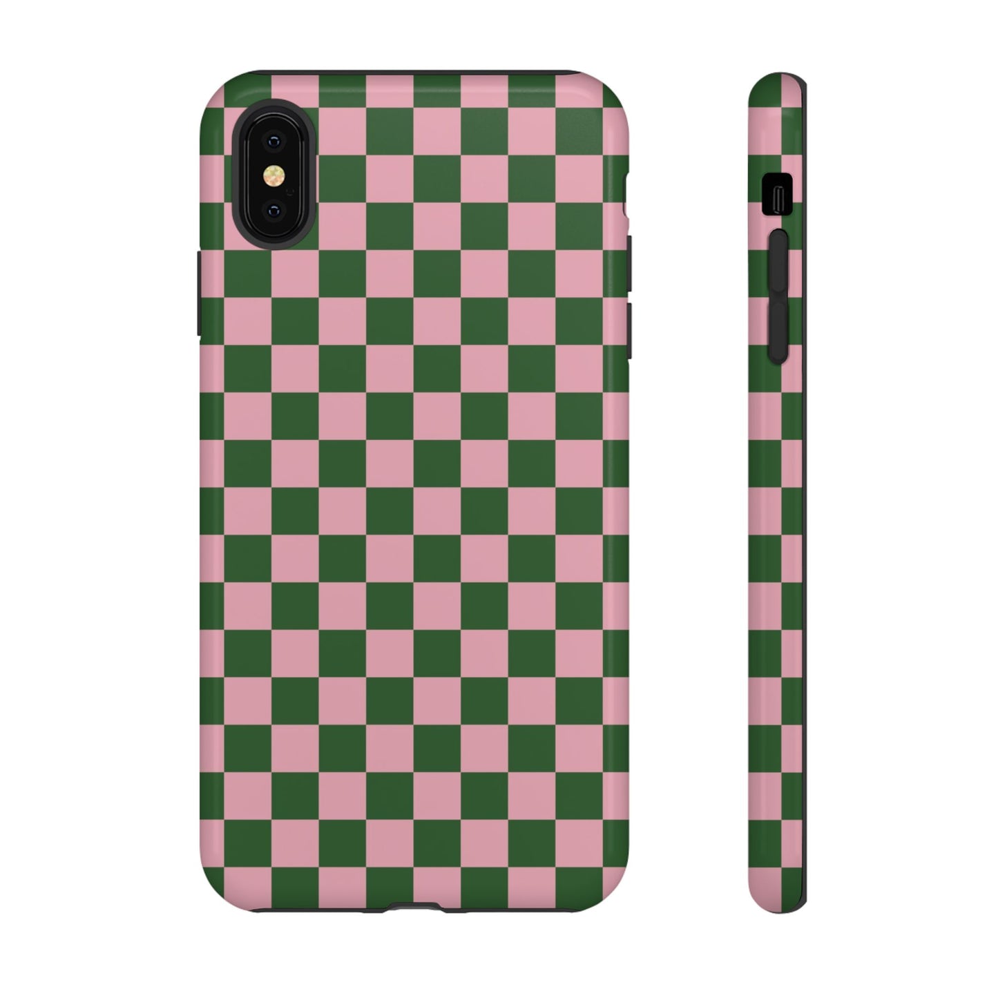 Green & Pink Checkered Phone Case