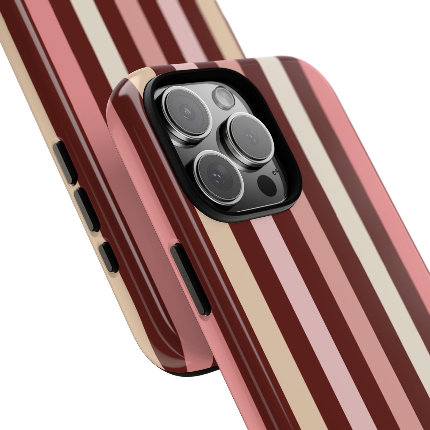 Burgundy Striped Tough Phone Case