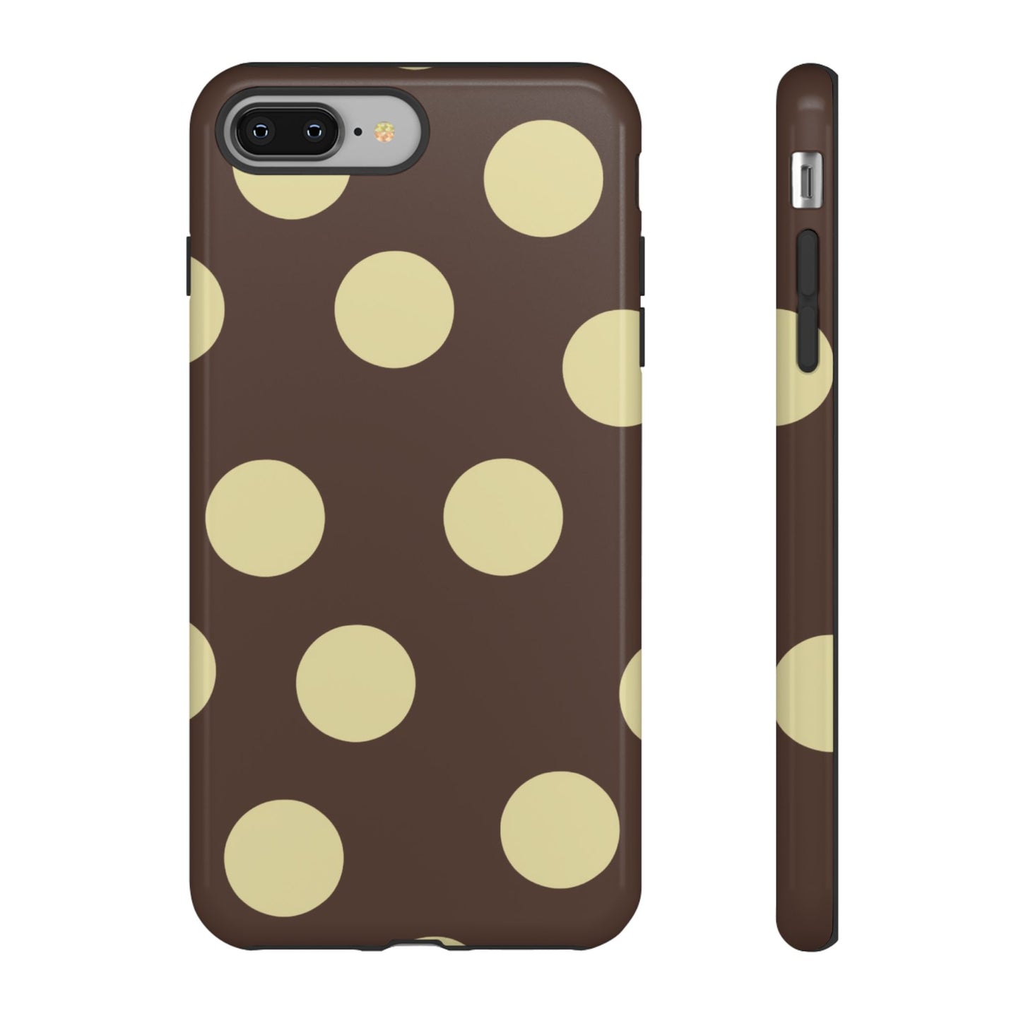Brown & Butter Yellow Polka Dot Tough Phone Case