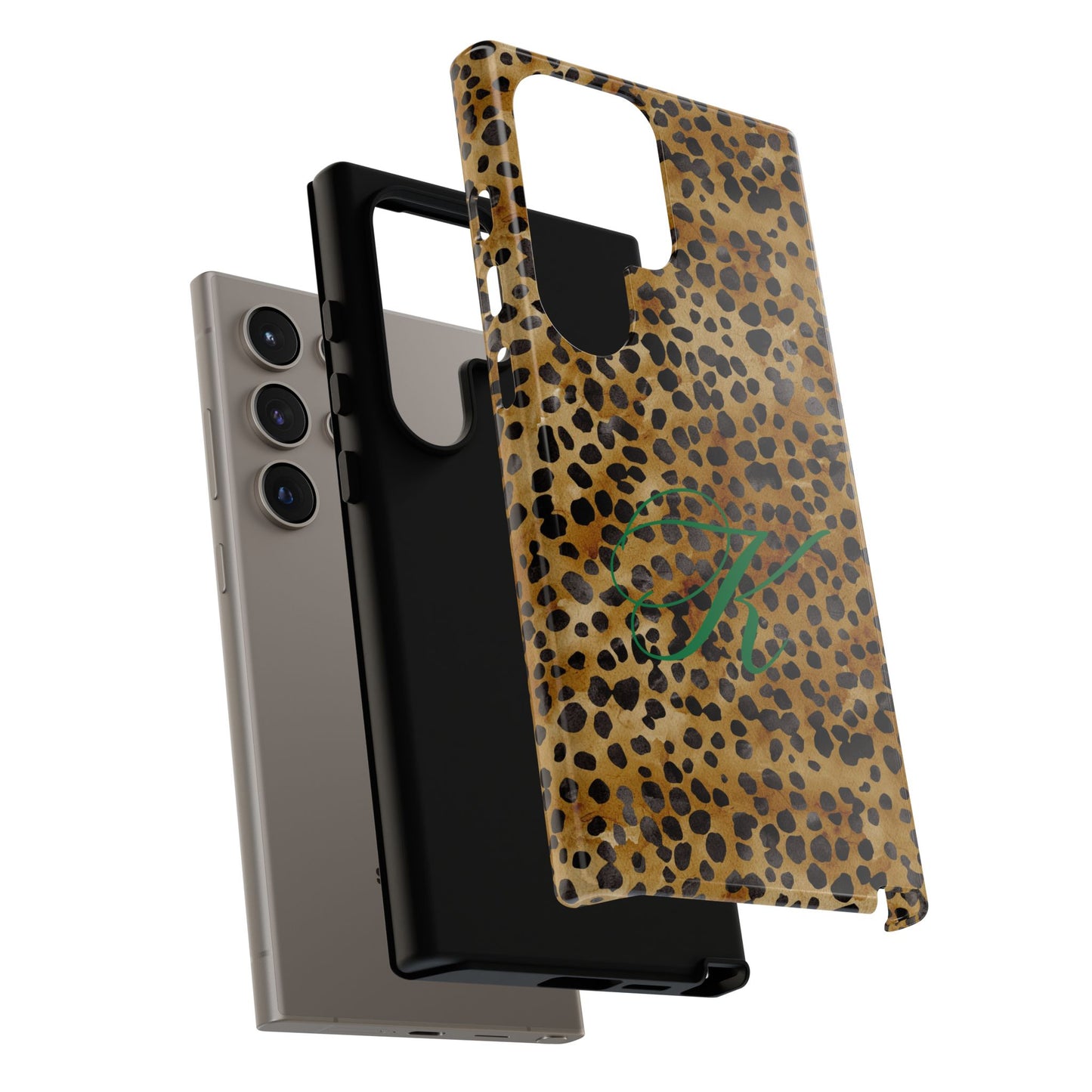 Personalized Initial Leopard Monogram Tough Case