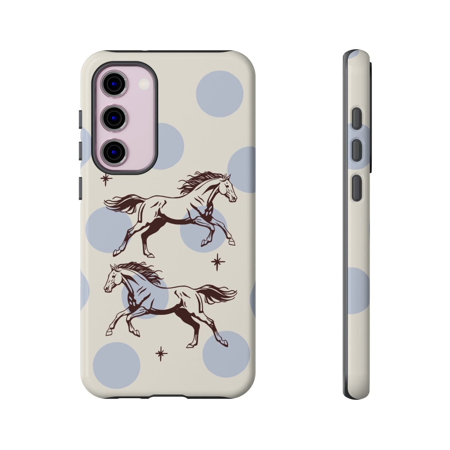 Horse Polka Dot Phone Case — Vintage Running Horses iPhone Cover