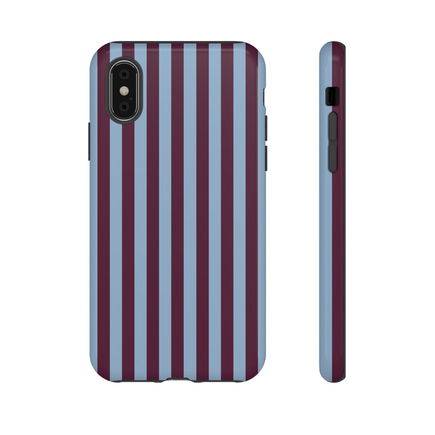 Blue & Burgundy Striped Tough Phone Case