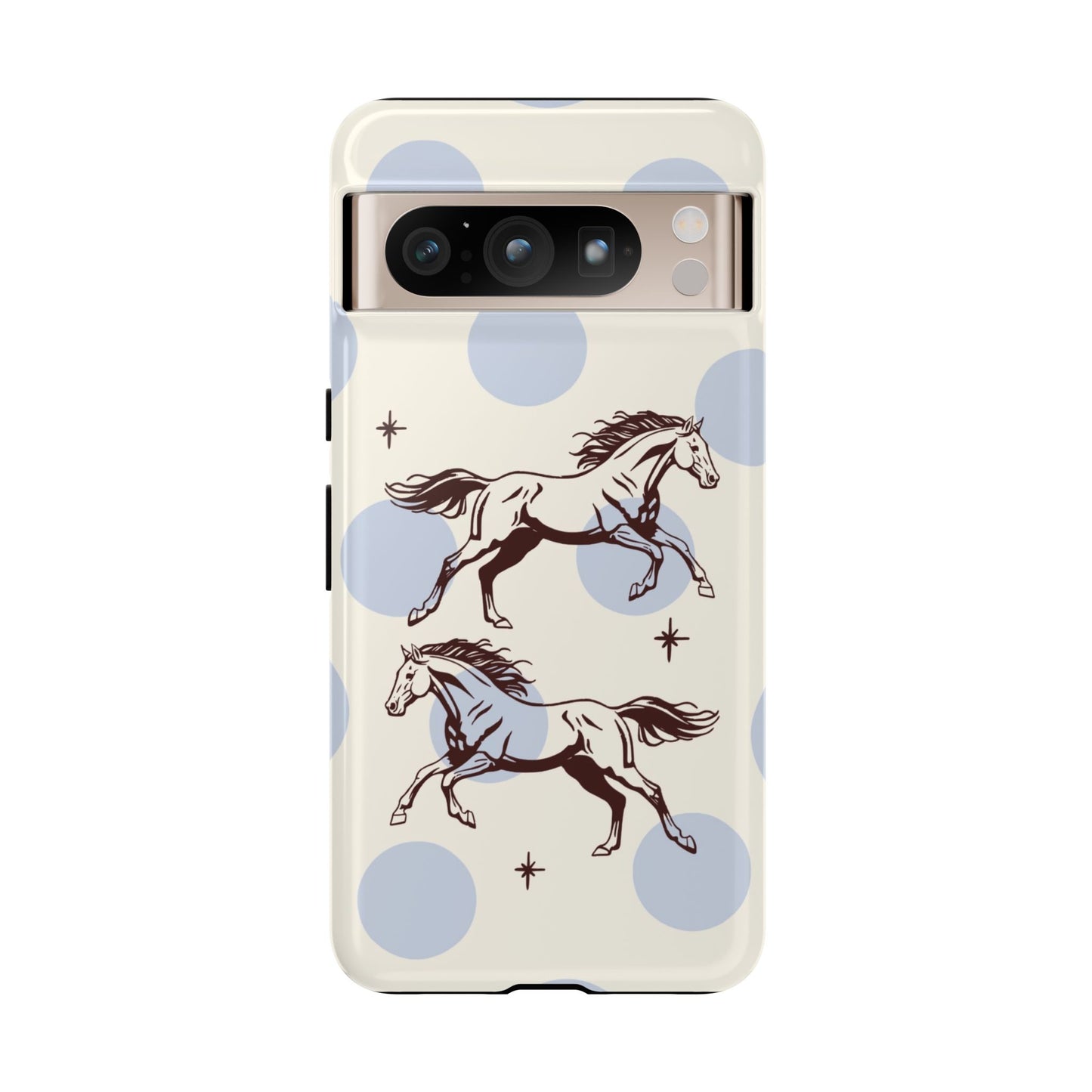 Horse Polka Dot Phone Case — Vintage Running Horses iPhone Cover