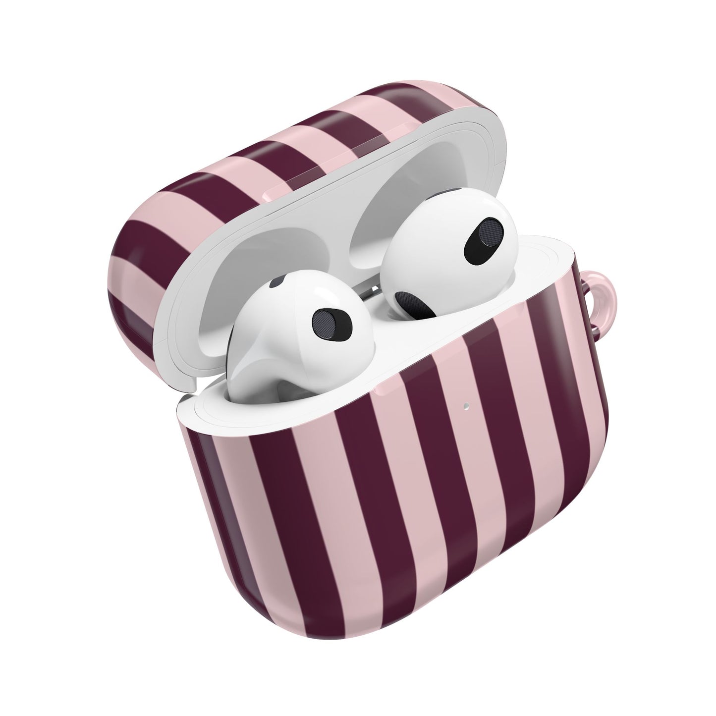 Striped Pink Burgundy AirPod Case – Pink & Maroon Vertical Stripe Protective Case
