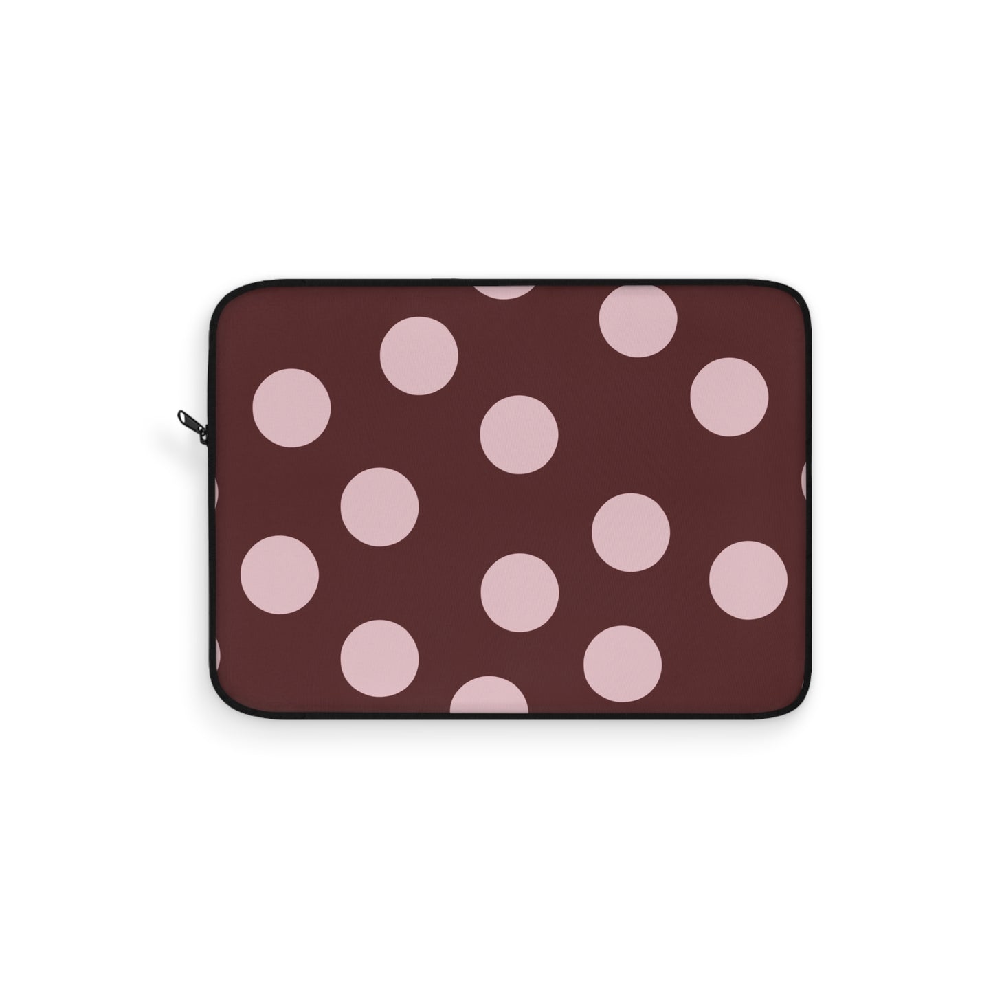 Polka Dot Laptop Sleeve — Pink Dots on Maroon Protective Case
