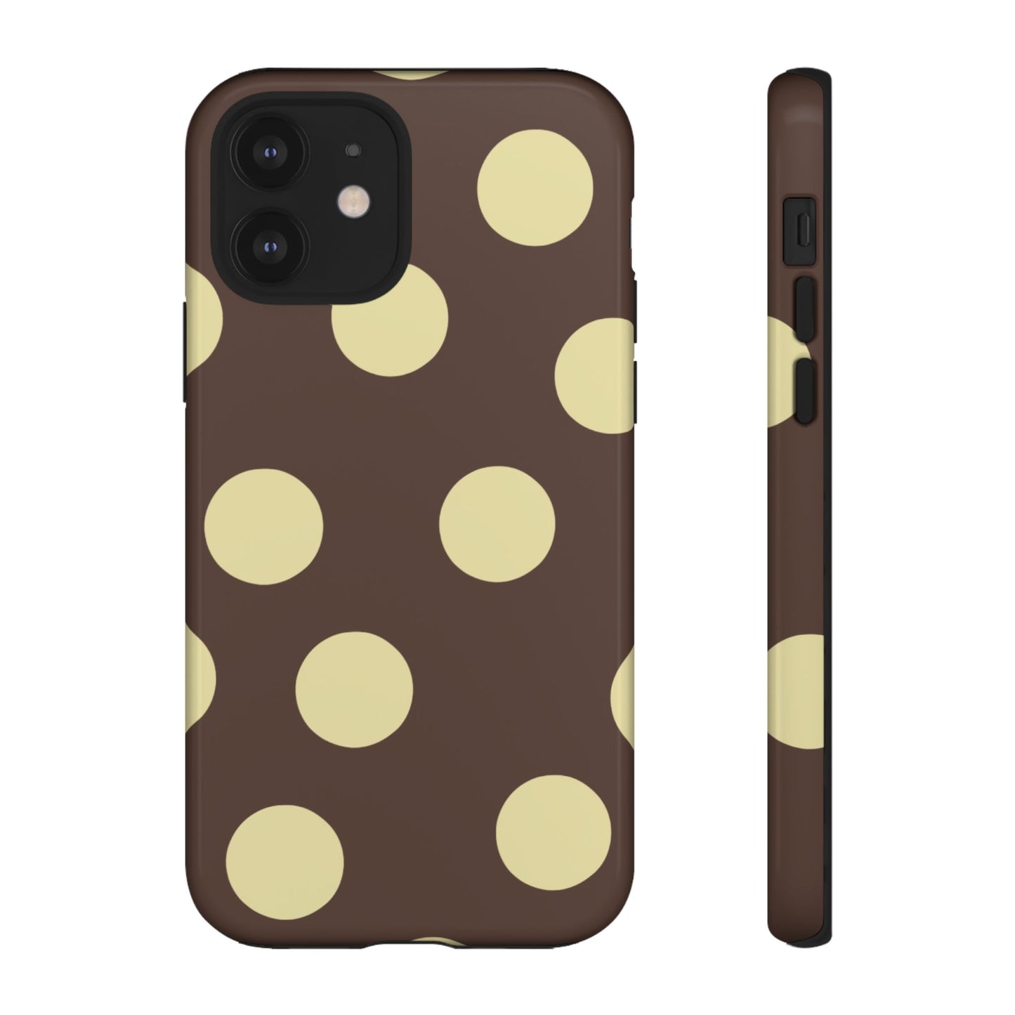 Brown & Butter Yellow Polka Dot Tough Phone Case