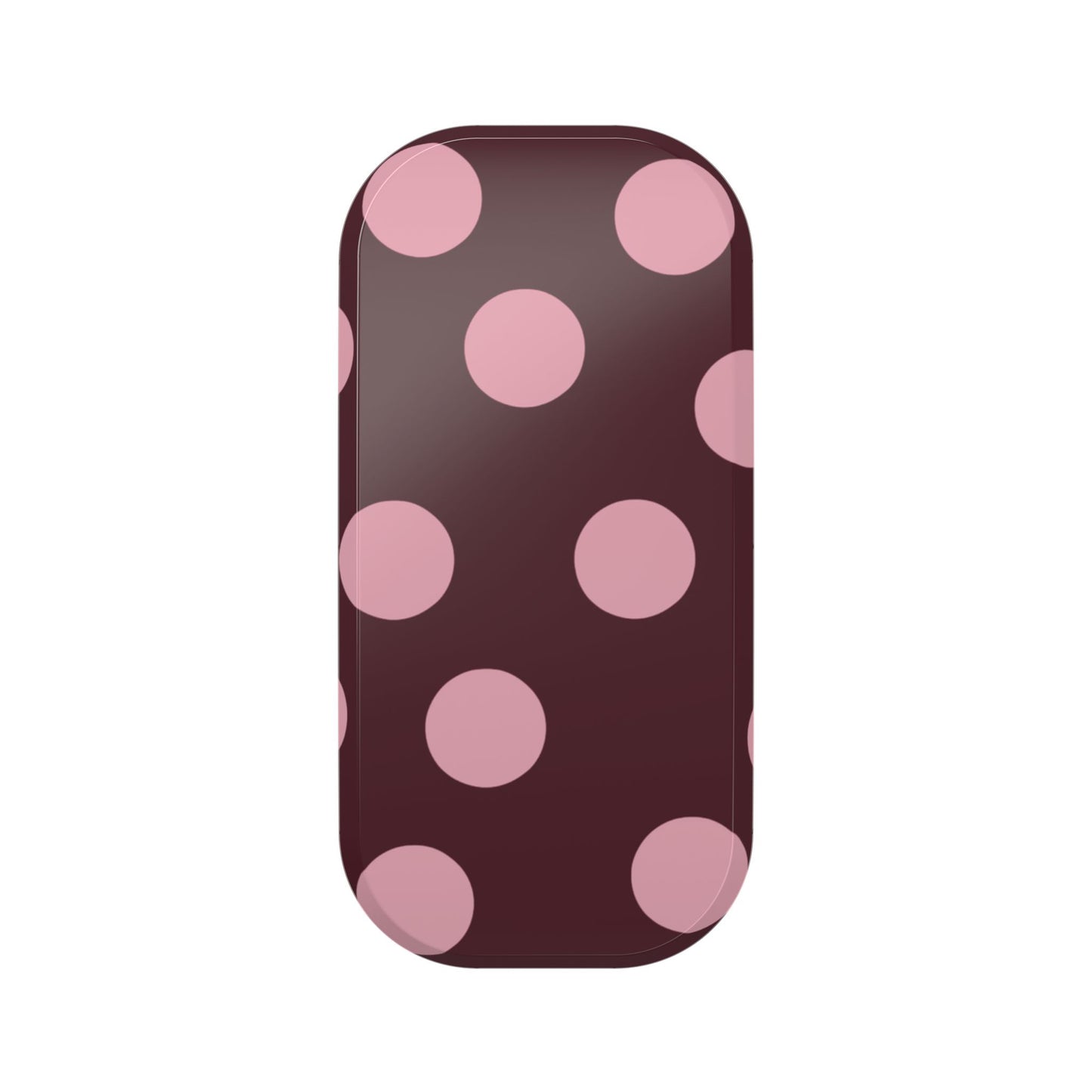 Polka Dot Clickit Phone Stand — Burgundy & Pink Adhesive Phone Grip