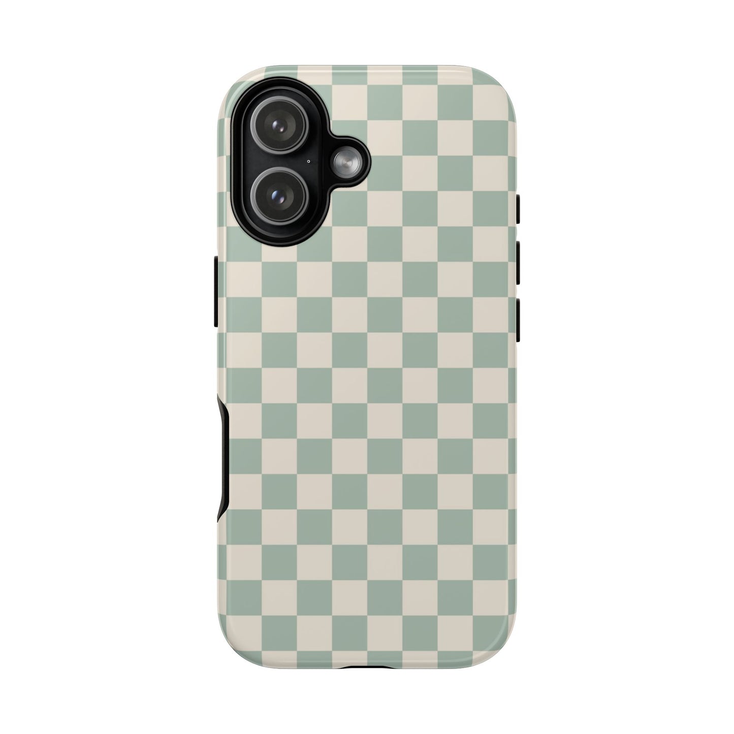 Sage Green & Beige Checkered Phone Case