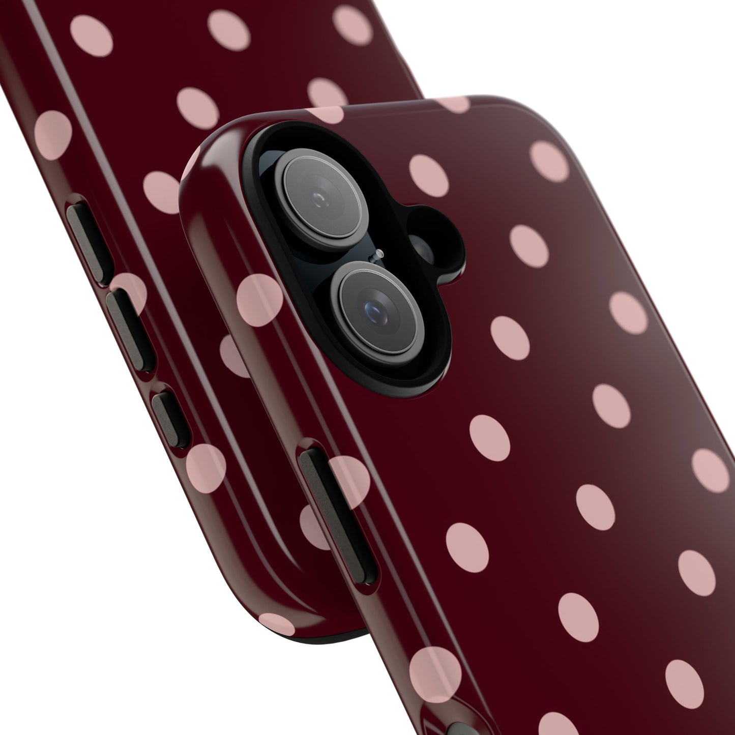 Burgundy & Blush Polka Dot Tough Phone Case