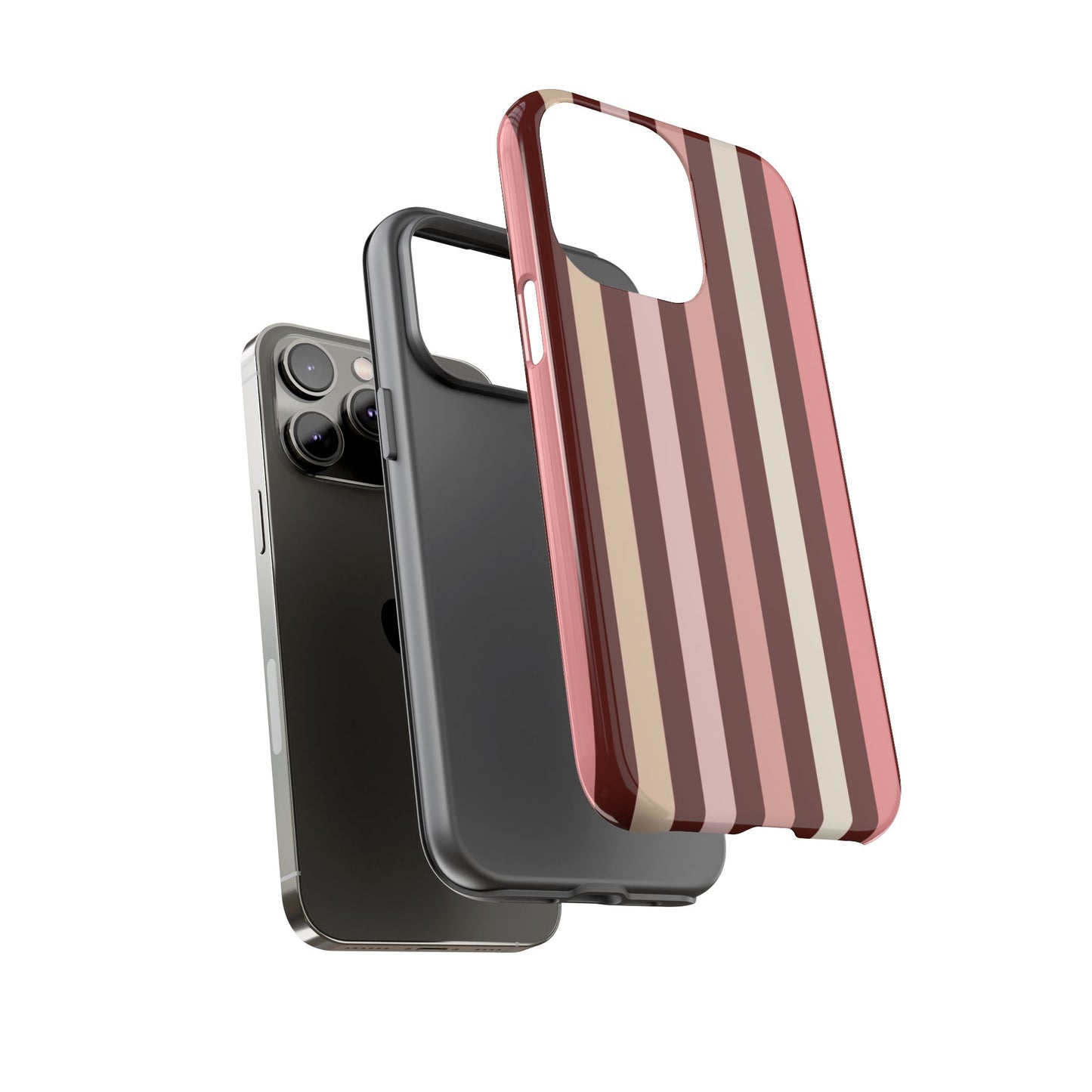Burgundy Striped Tough Phone Case
