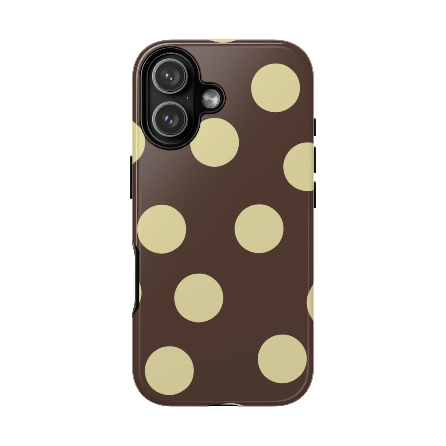 Brown & Butter Yellow Polka Dot Tough Phone Case