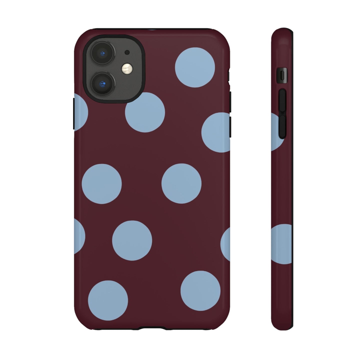 Blue & Burgundy Polka Dot Tough Phone Case
