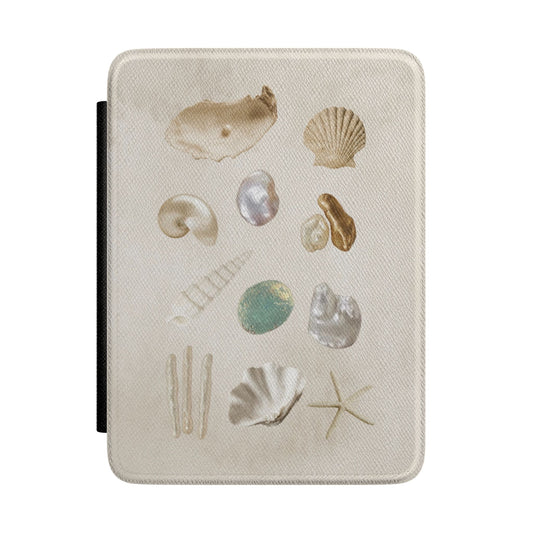 Seashells & Pearls Kindle Case - Coastal Beachy eReader Cover