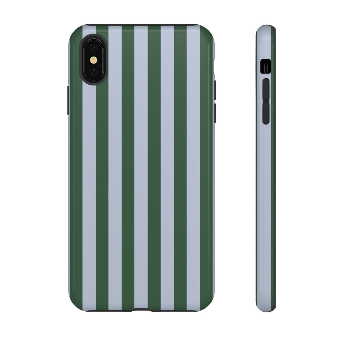 Green & Blue Striped Tough Phone Case — Durable Protective Phone Case