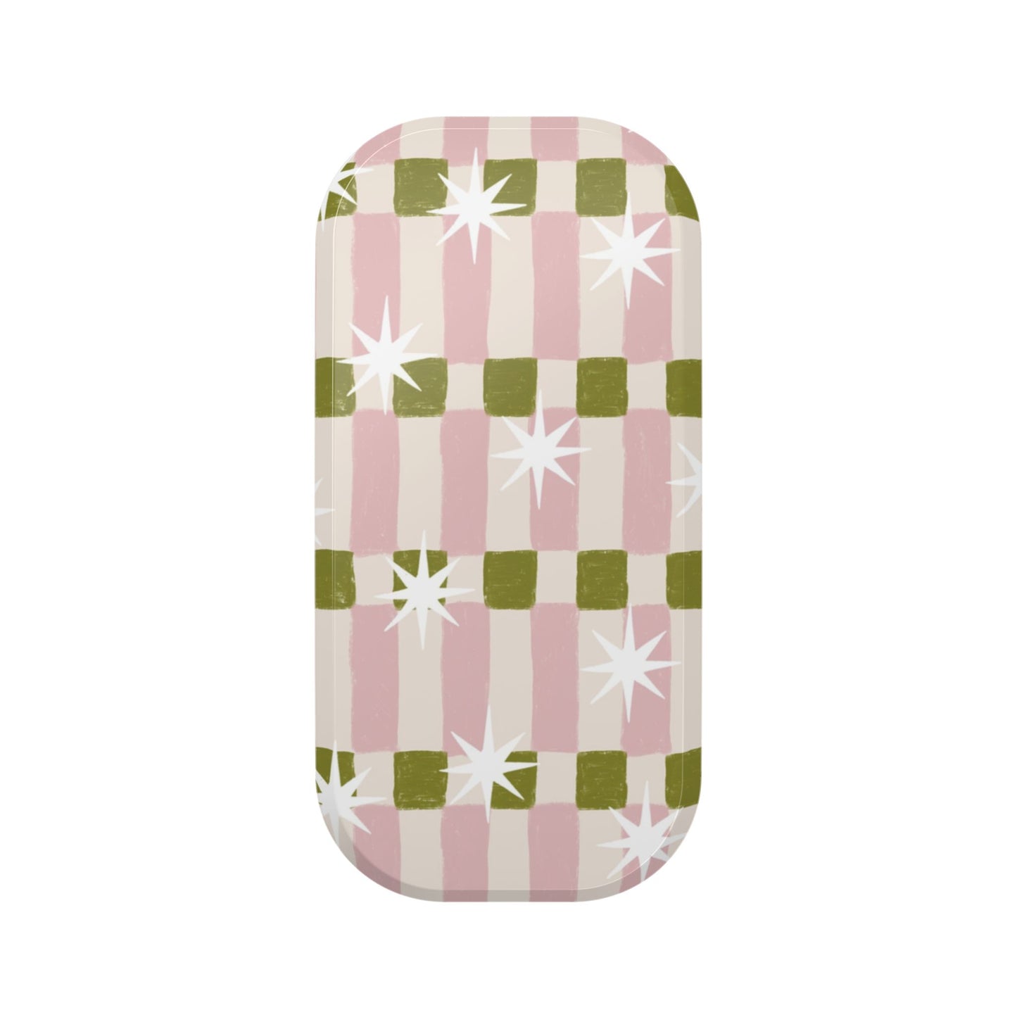 Clickit Phone Stand — Pink Checker Retro Sparkle Grip