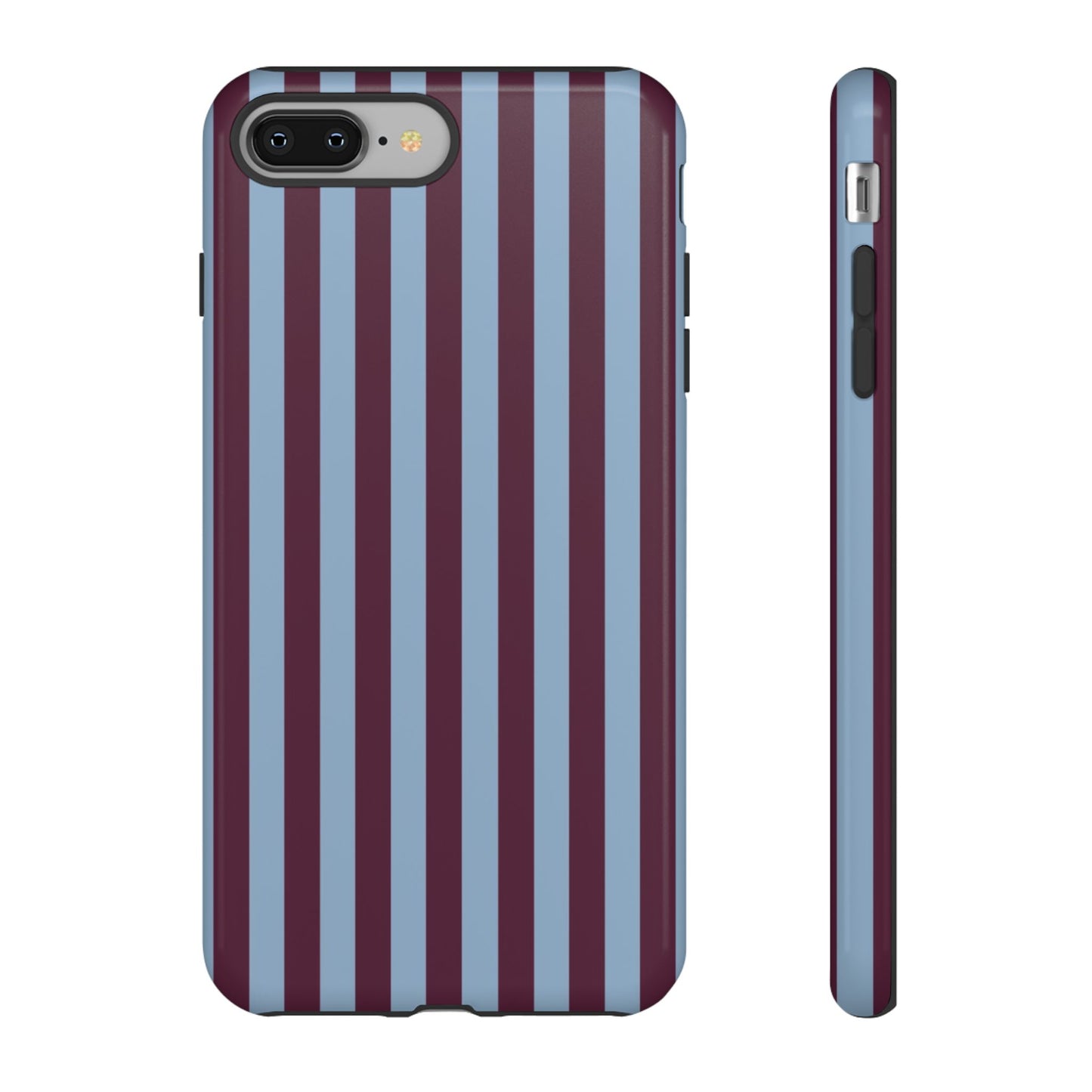 Blue & Burgundy Striped Tough Phone Case