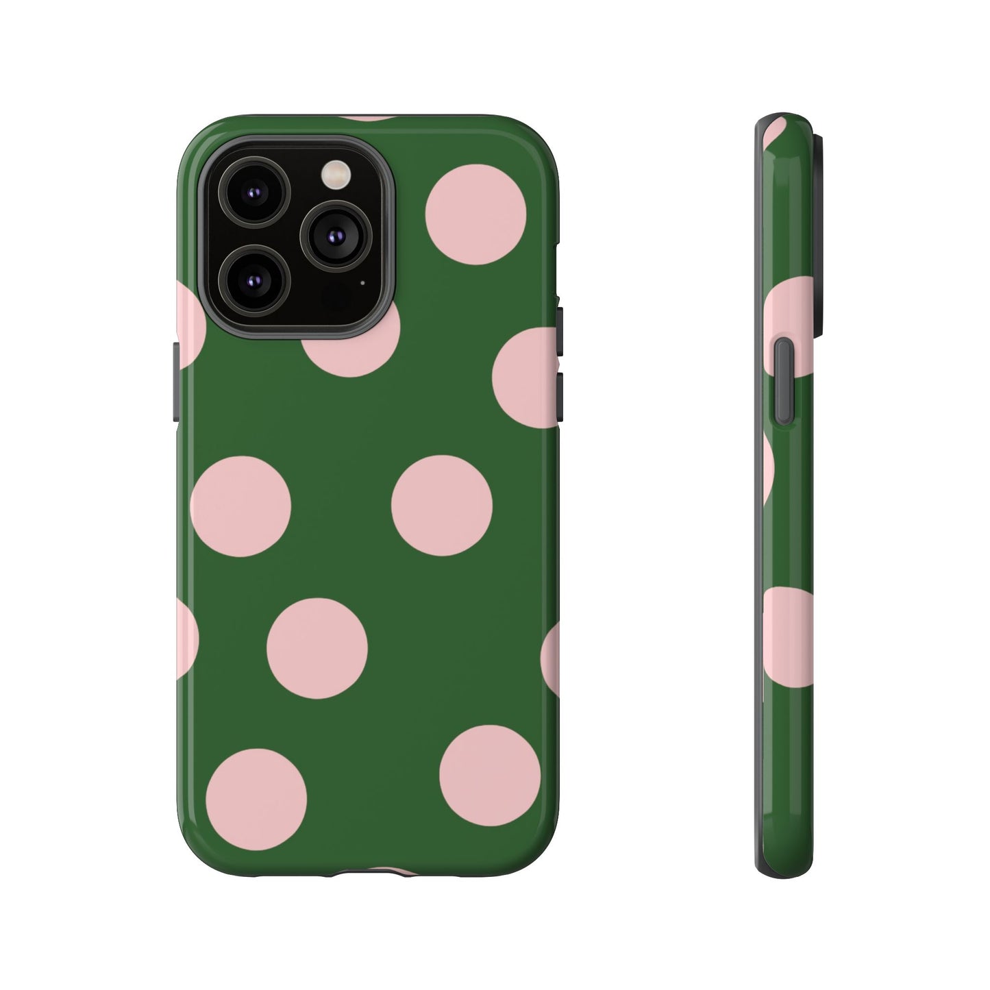 Pink & Green Polka Dot Tough Phone Case