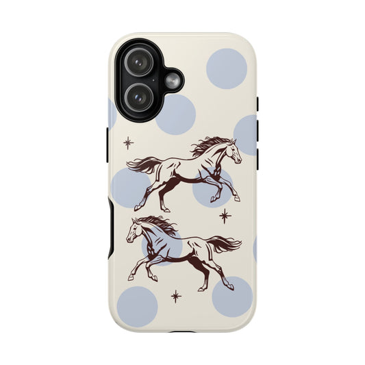 Horse Polka Dot Phone Case — Vintage Running Horses iPhone Cover