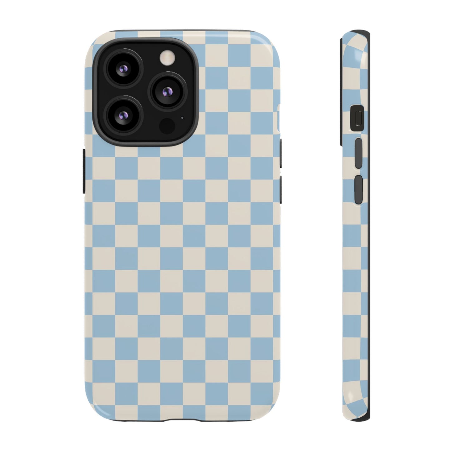 Blue & Beige Checkered Phone Case