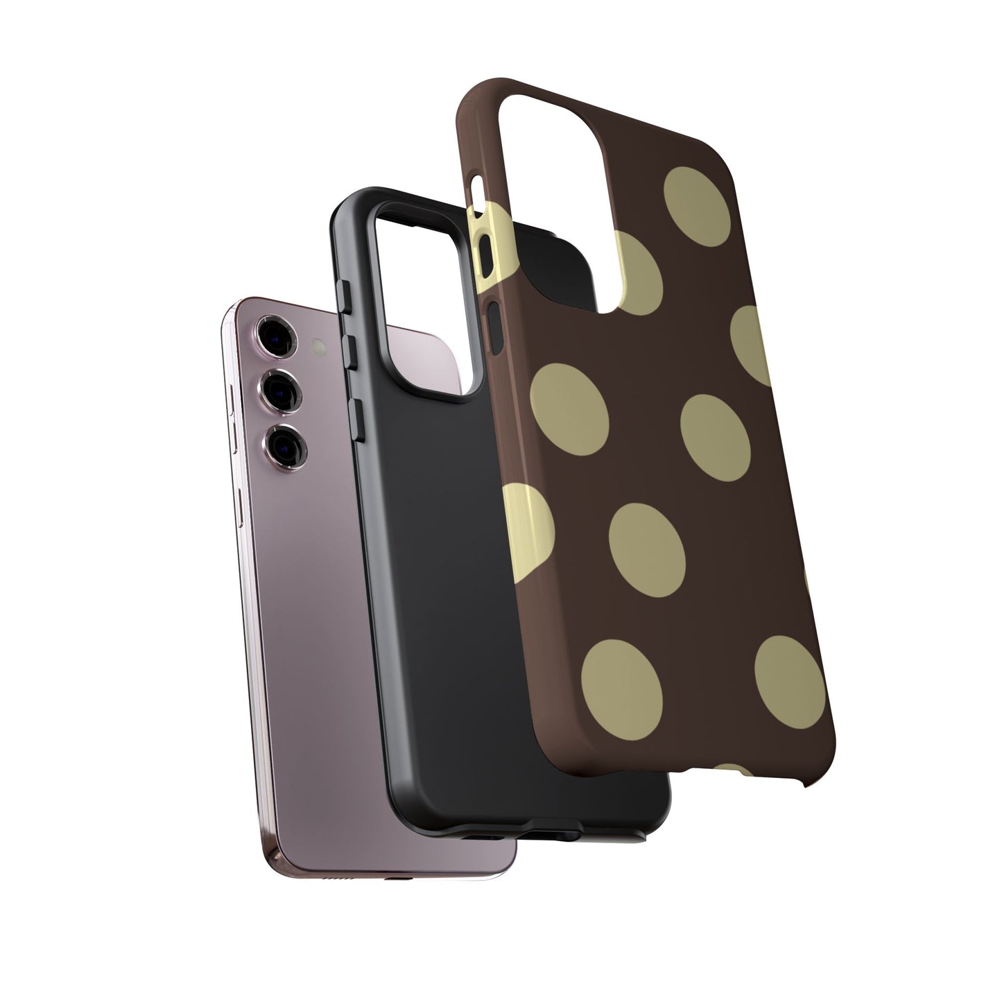 Brown & Butter Yellow Polka Dot Tough Phone Case