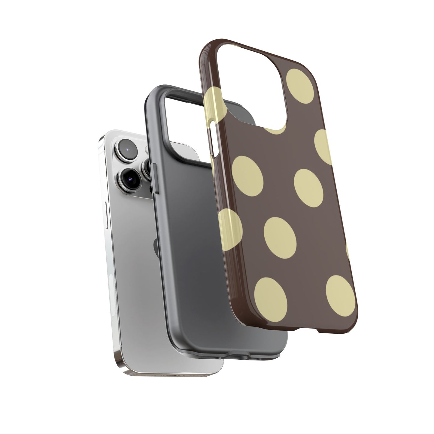 Brown & Butter Yellow Polka Dot Tough Phone Case
