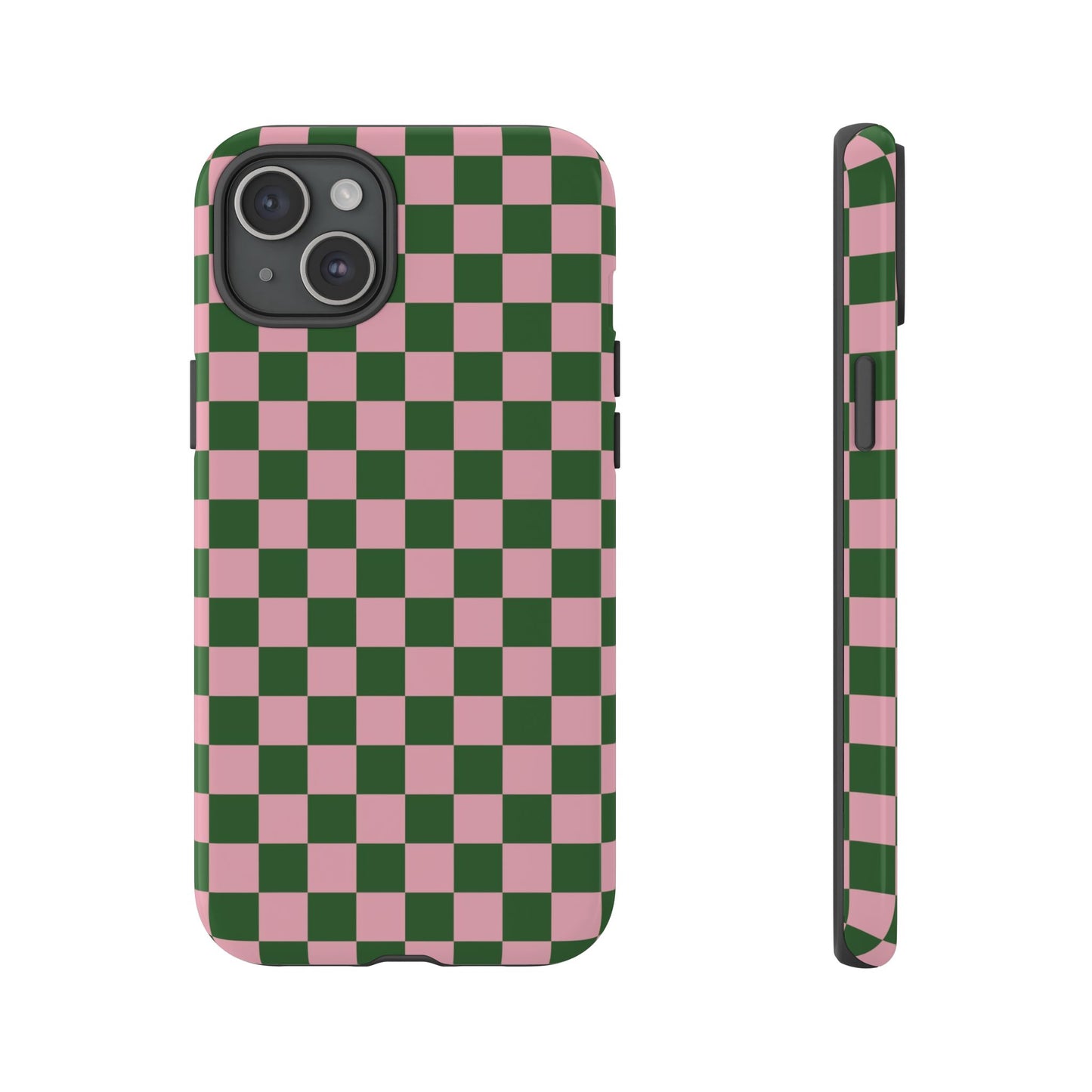 Green & Pink Checkered Phone Case
