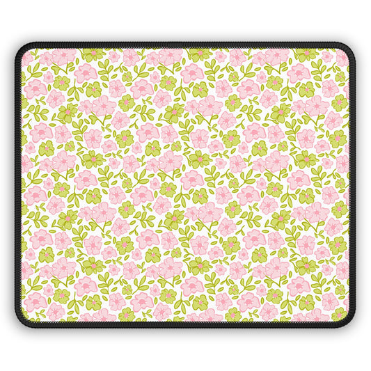 Mouse Pad — Pink Floral Pattern Gaming Desk Mat