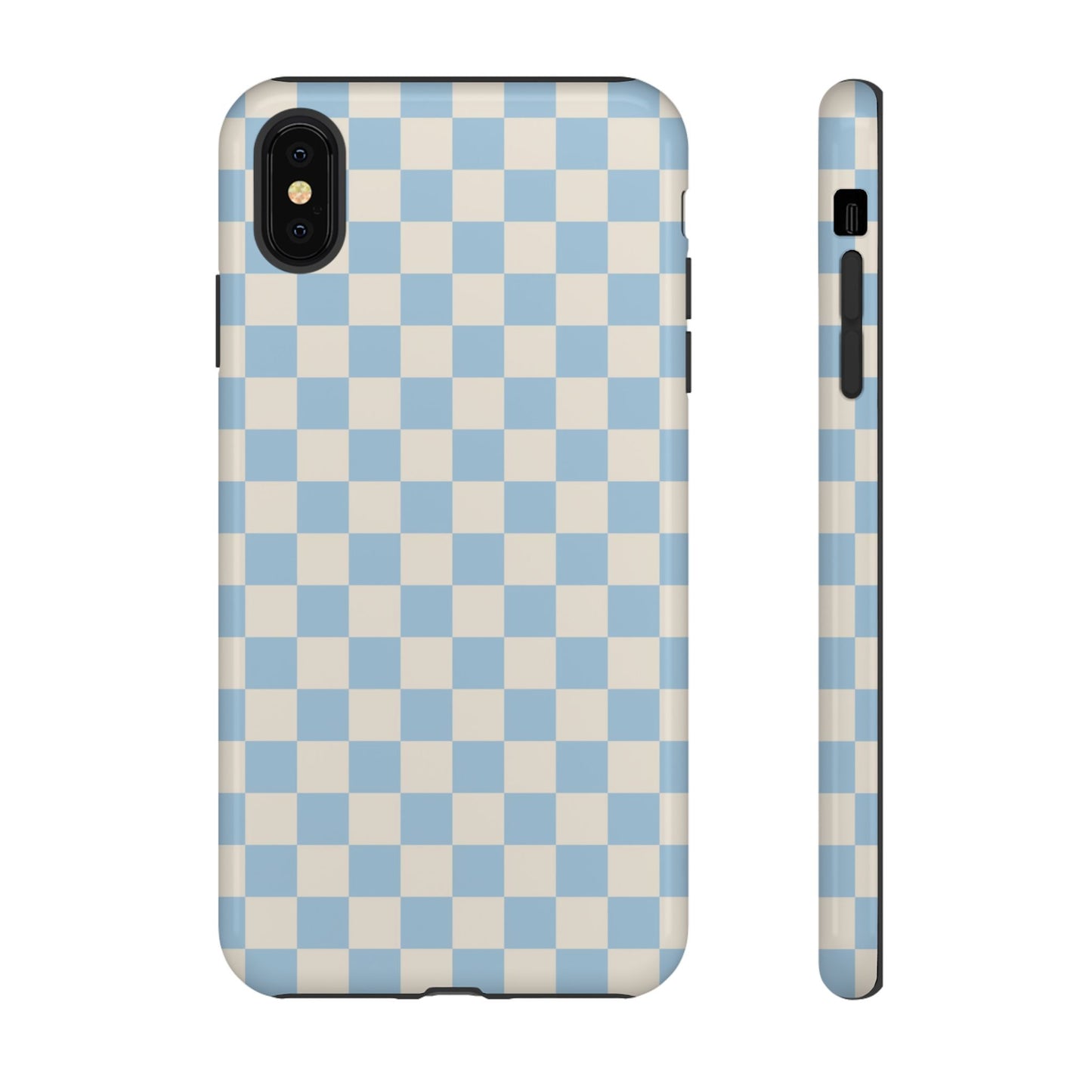 Blue & Beige Checkered Phone Case