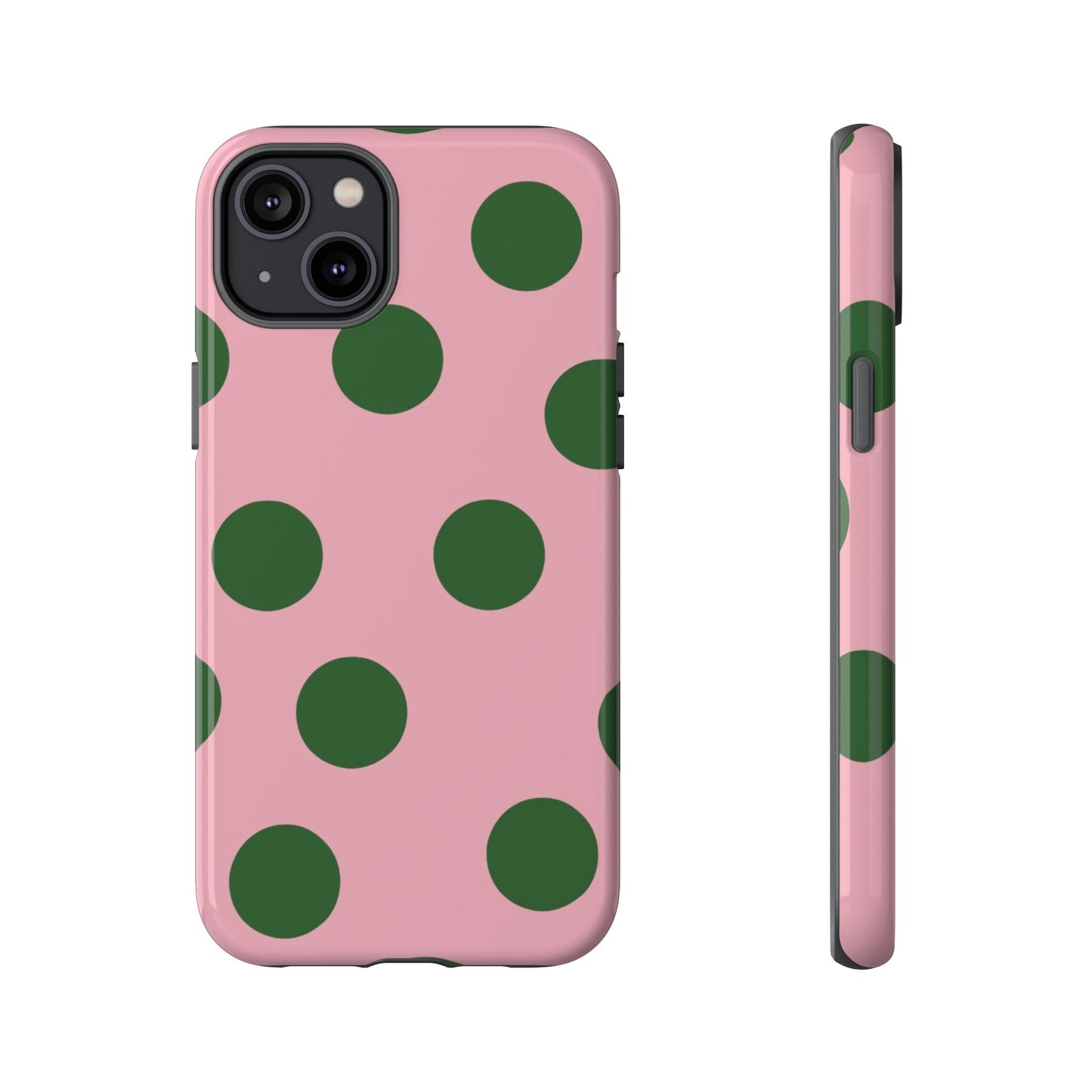 Pink & Green Polka Dot Tough Phone Case