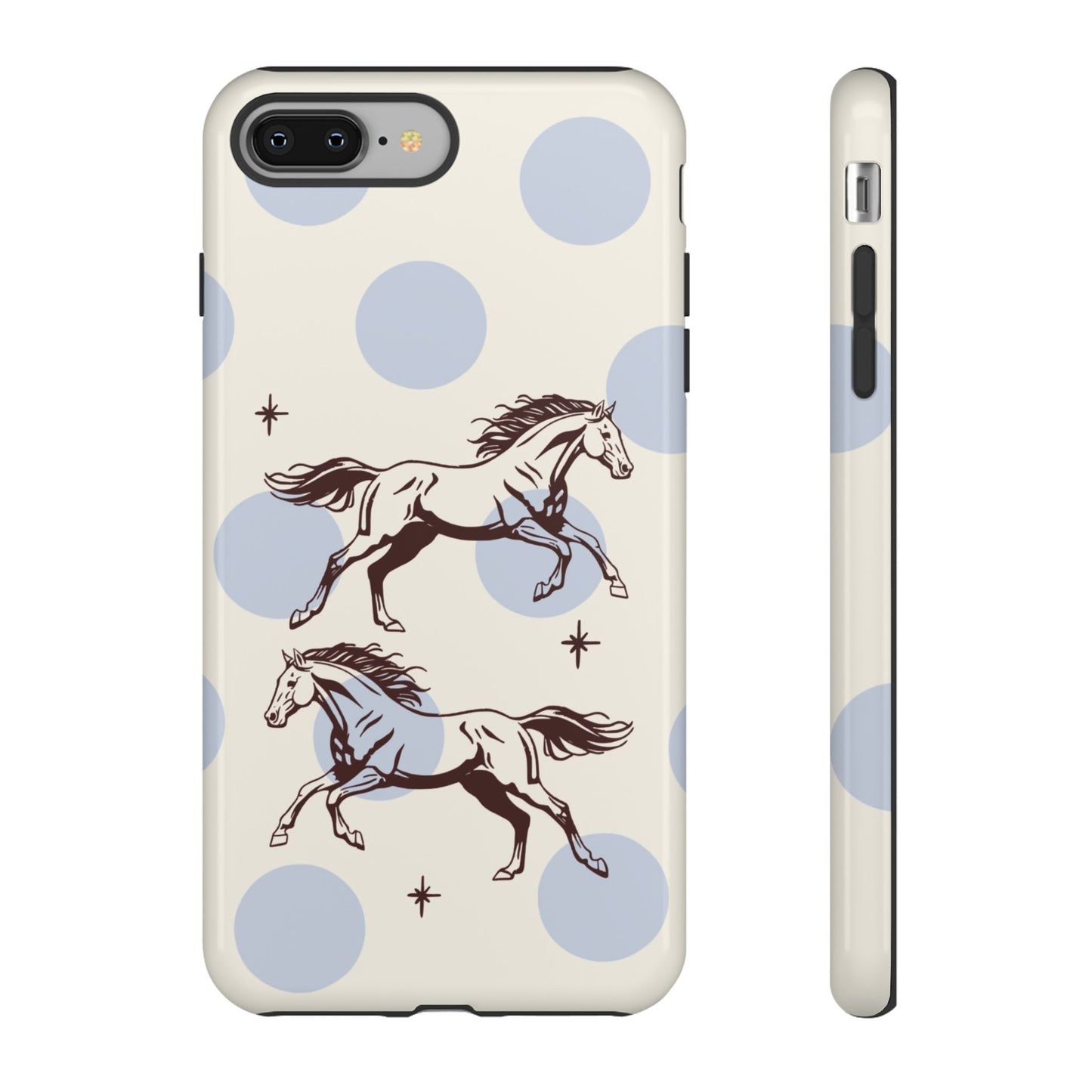Horse Polka Dot Phone Case — Vintage Running Horses iPhone Cover