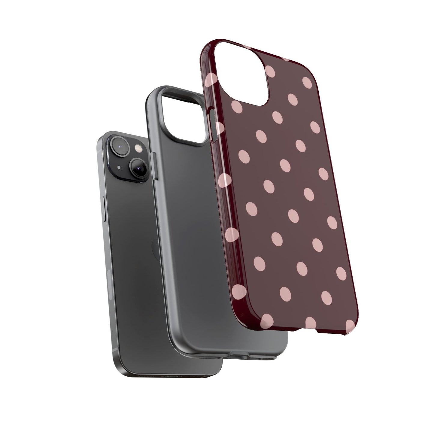 Burgundy & Blush Polka Dot Tough Phone Case