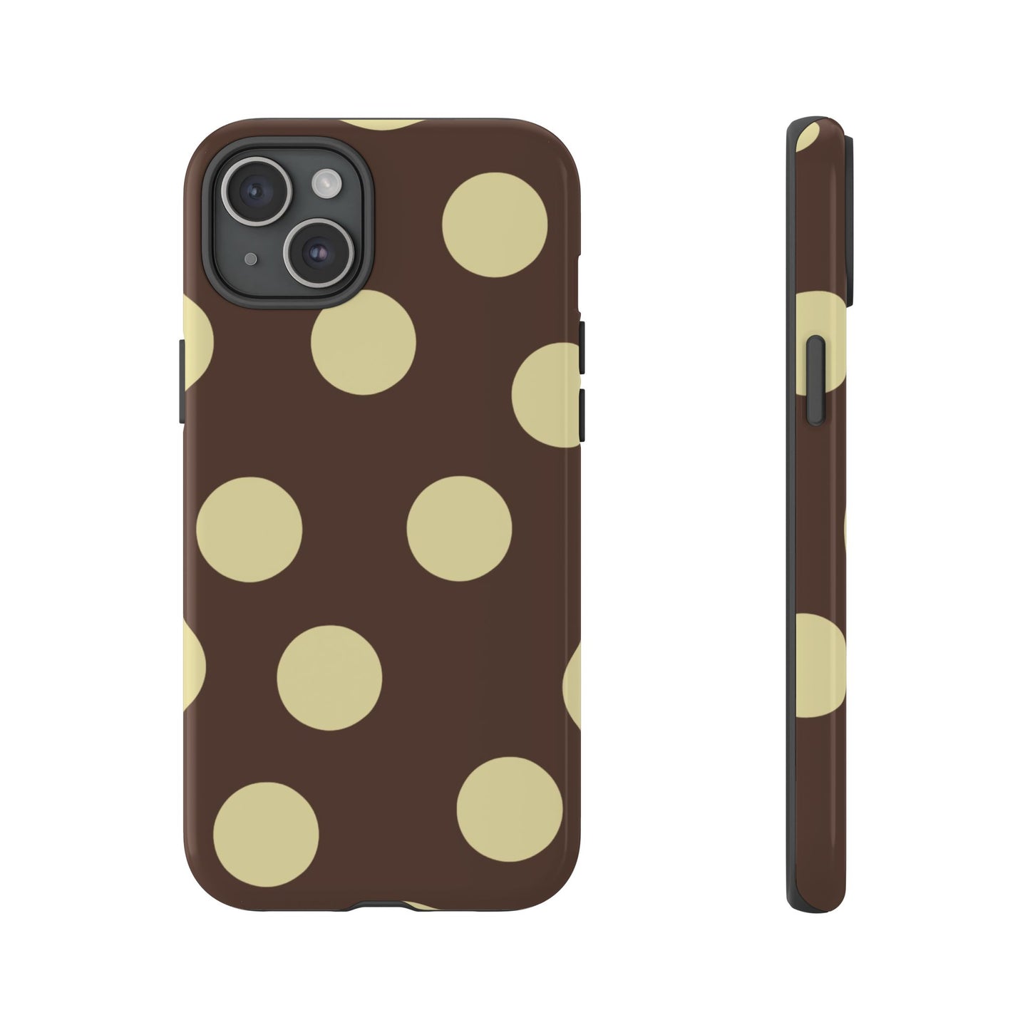 Brown & Butter Yellow Polka Dot Tough Phone Case