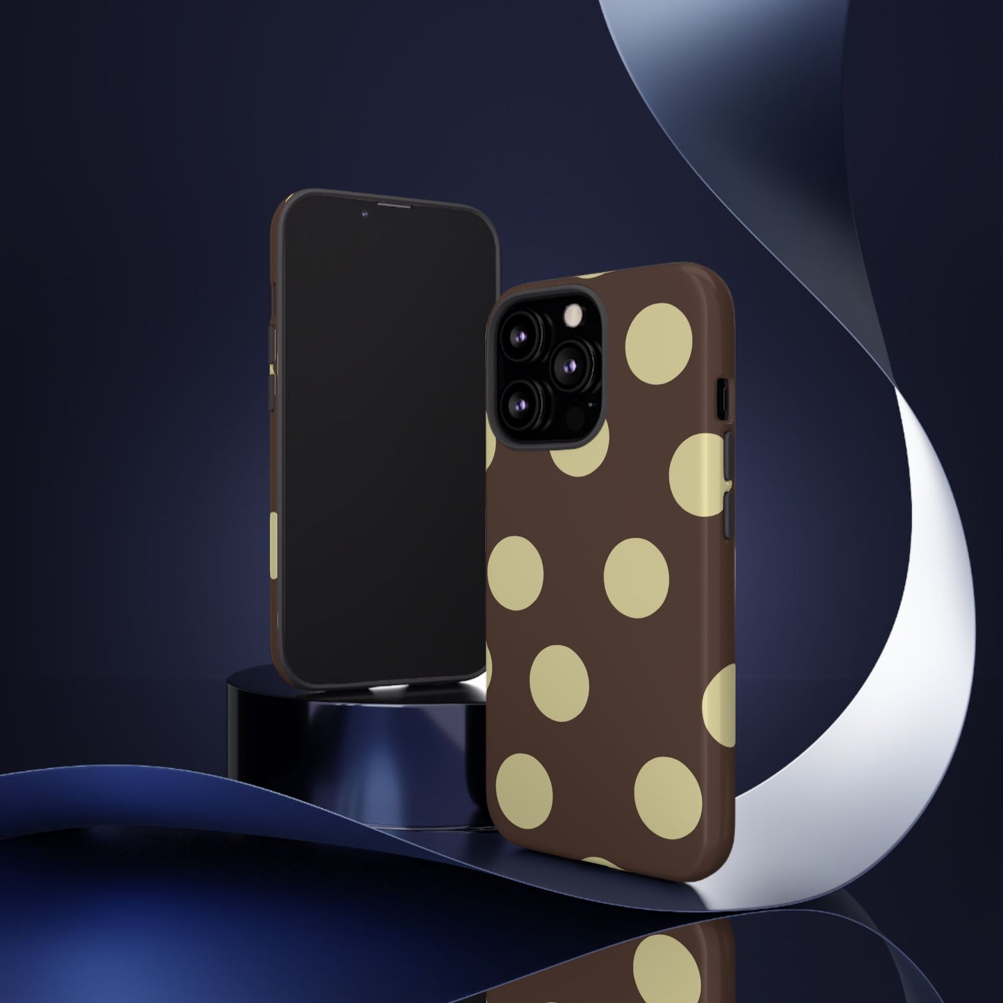 Brown & Butter Yellow Polka Dot Tough Phone Case